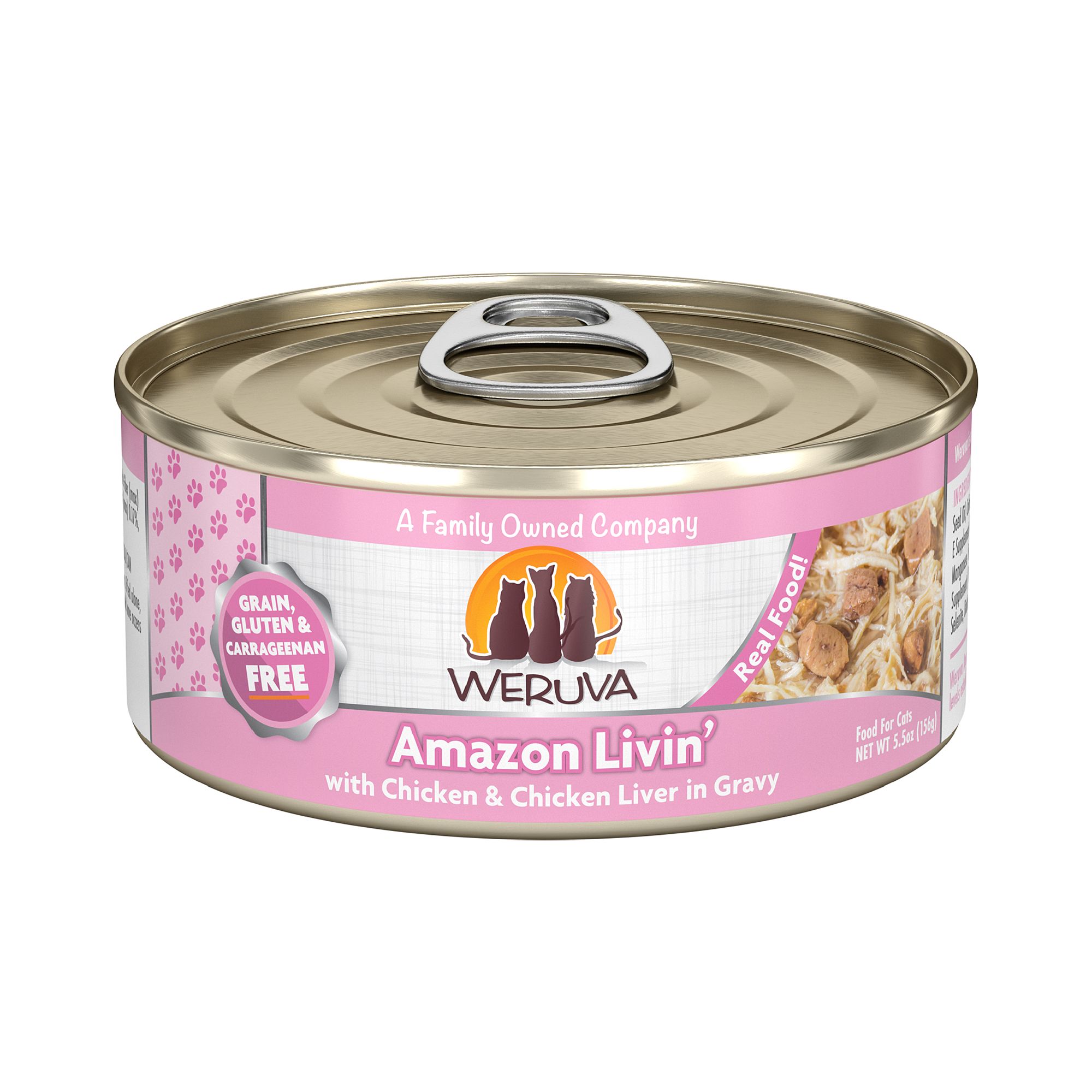 Weruva Wet Cat Food - Grain Free, Shreds in Gravy, 5.5 oz, Chicken and Chicken Liver Flavor | PetSmart