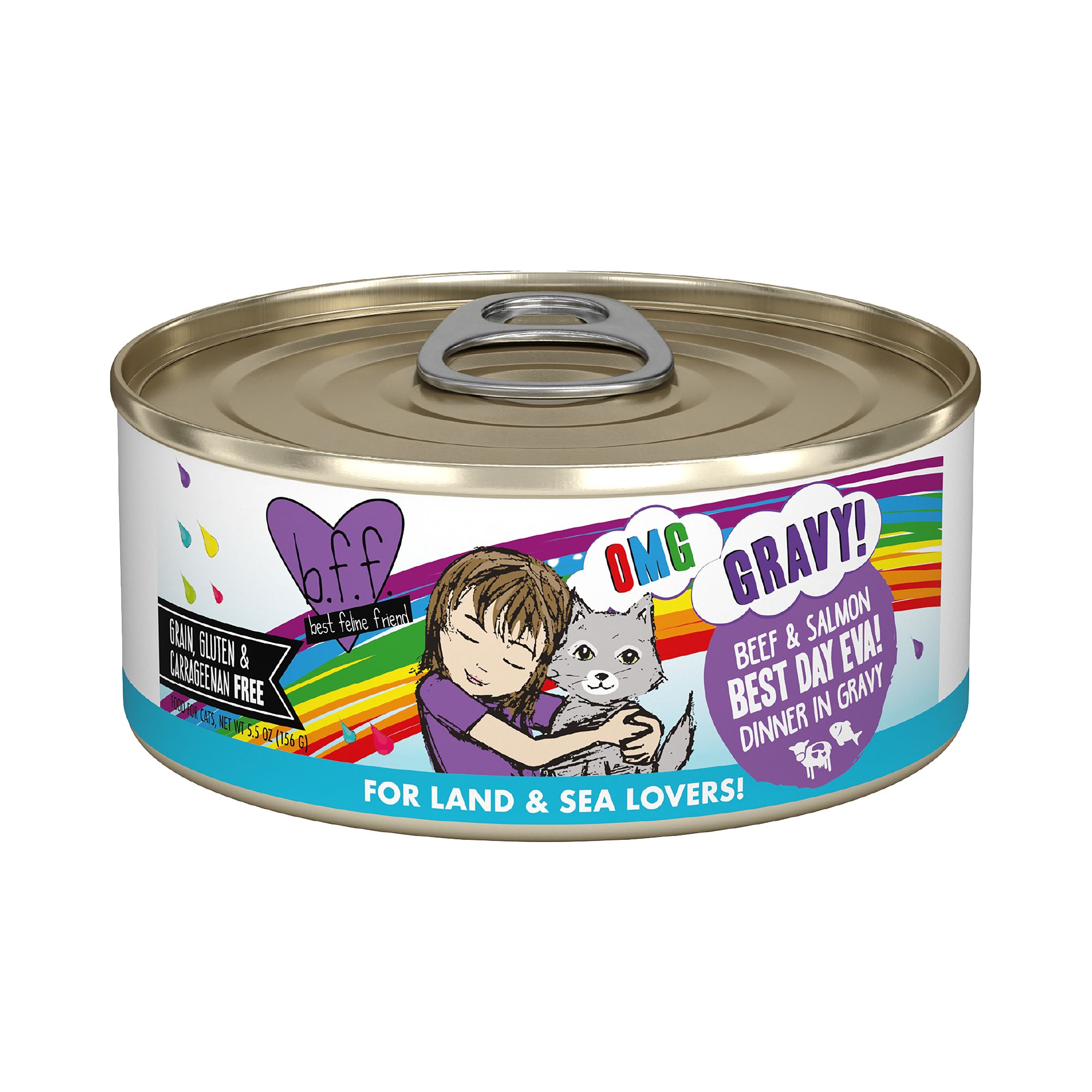 Weruva BFF OMG Wet Cat Food - Grain Free, Minced in Gravy, 5.5 oz, Beef and Salmon Flavor | PetSmart