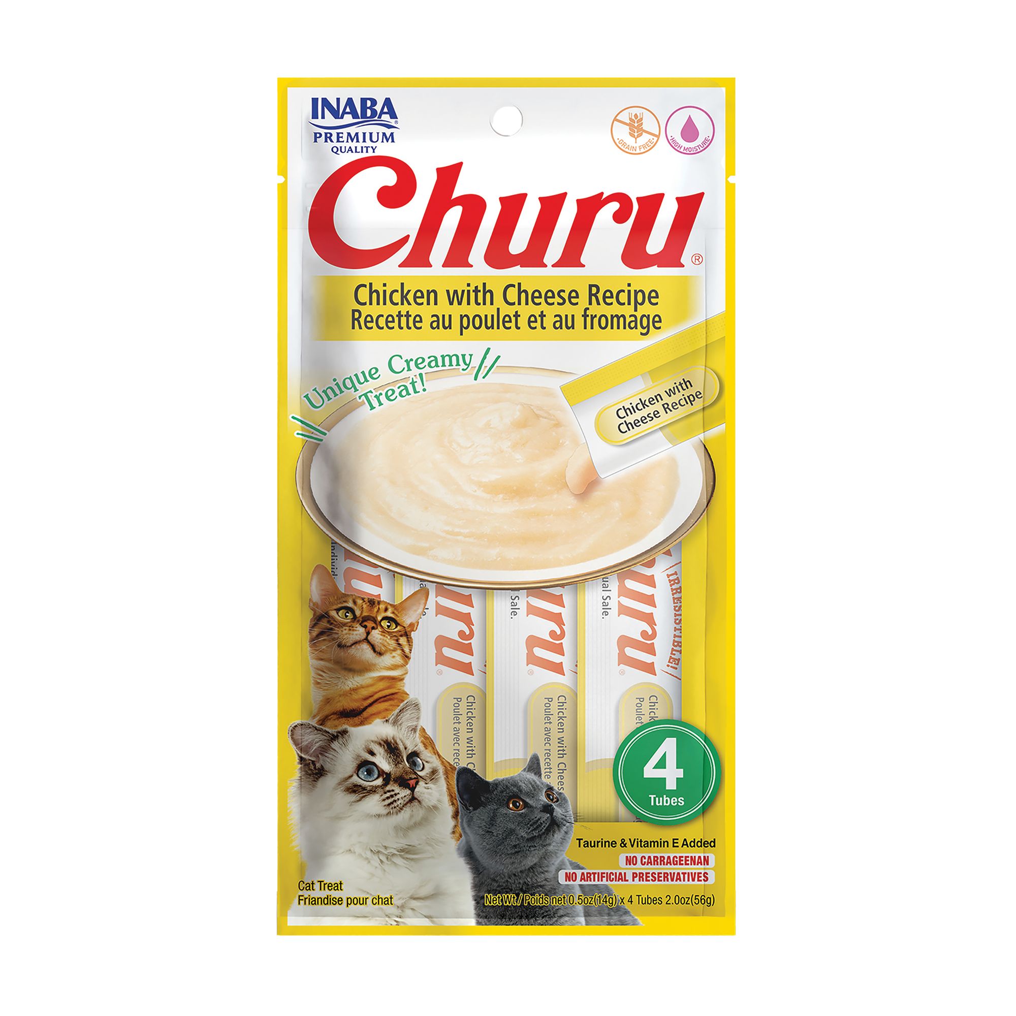 Inaba Churu Creamy Puree Lickable Cat Treat - 2 Oz, Chicken and Cheese Flavor | PetSmart