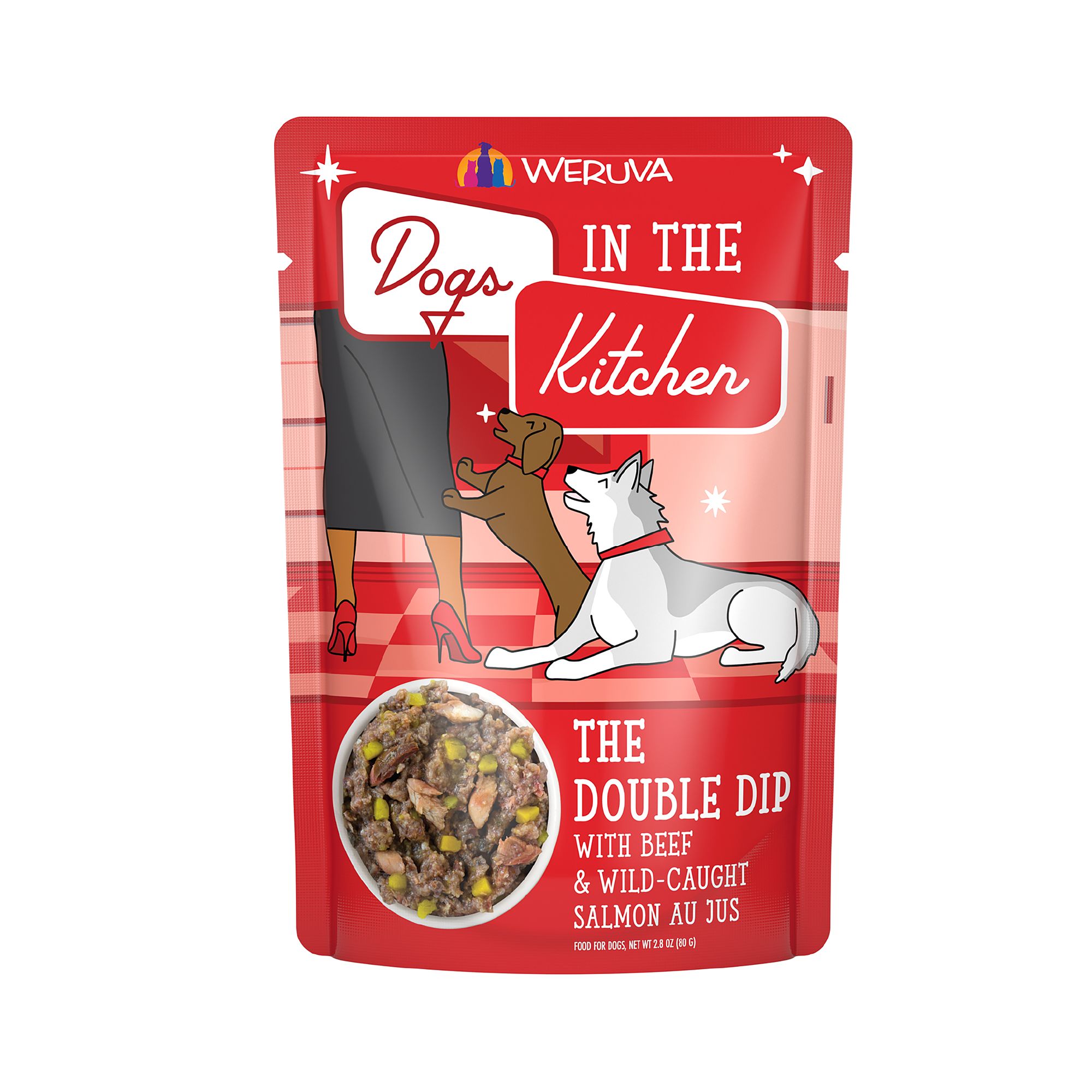 Weruva Dogs in the Kitchen Adult Wet Dog Food - Grain Free, Shreds in Au Jus, 2.8 oz, Beef and Salmon Flavor | PetSmart