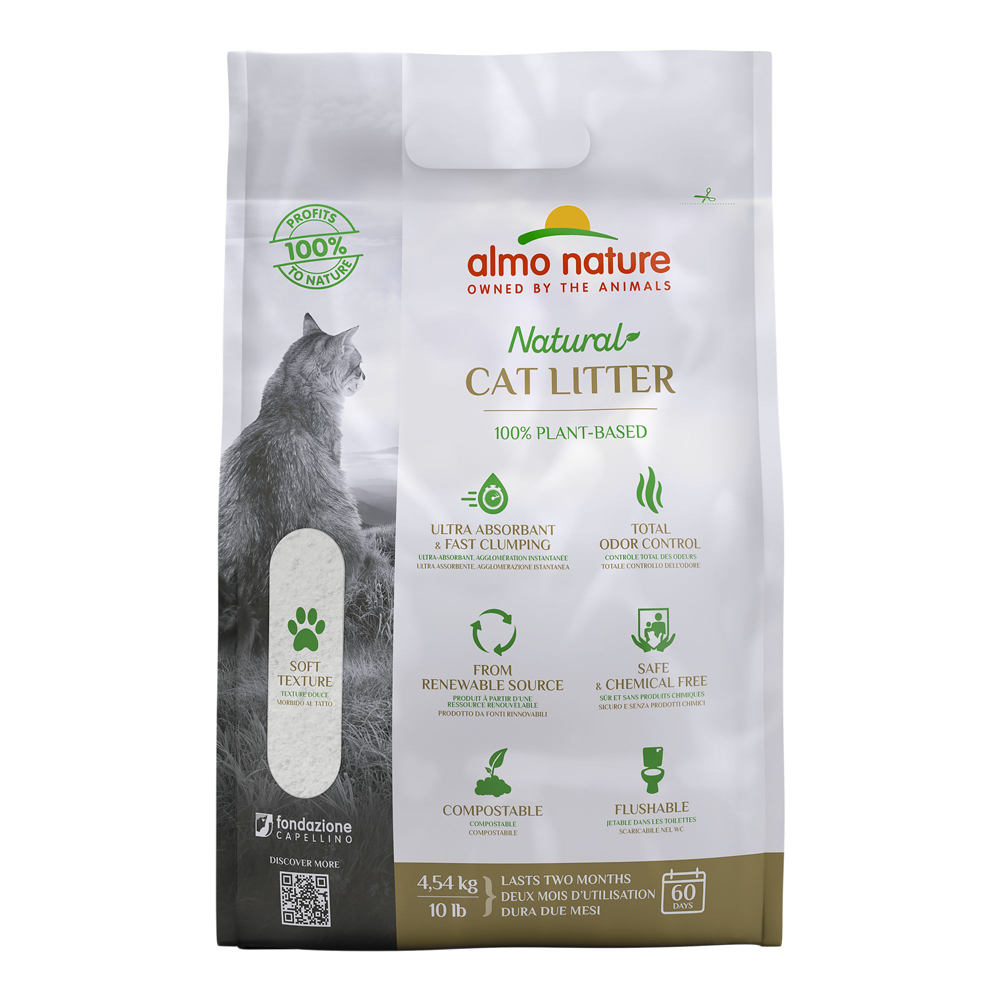 Almo Nature Clumping all-natural cat litter - Biodegradable Compostable, size: 4.5 kg | PetSmart