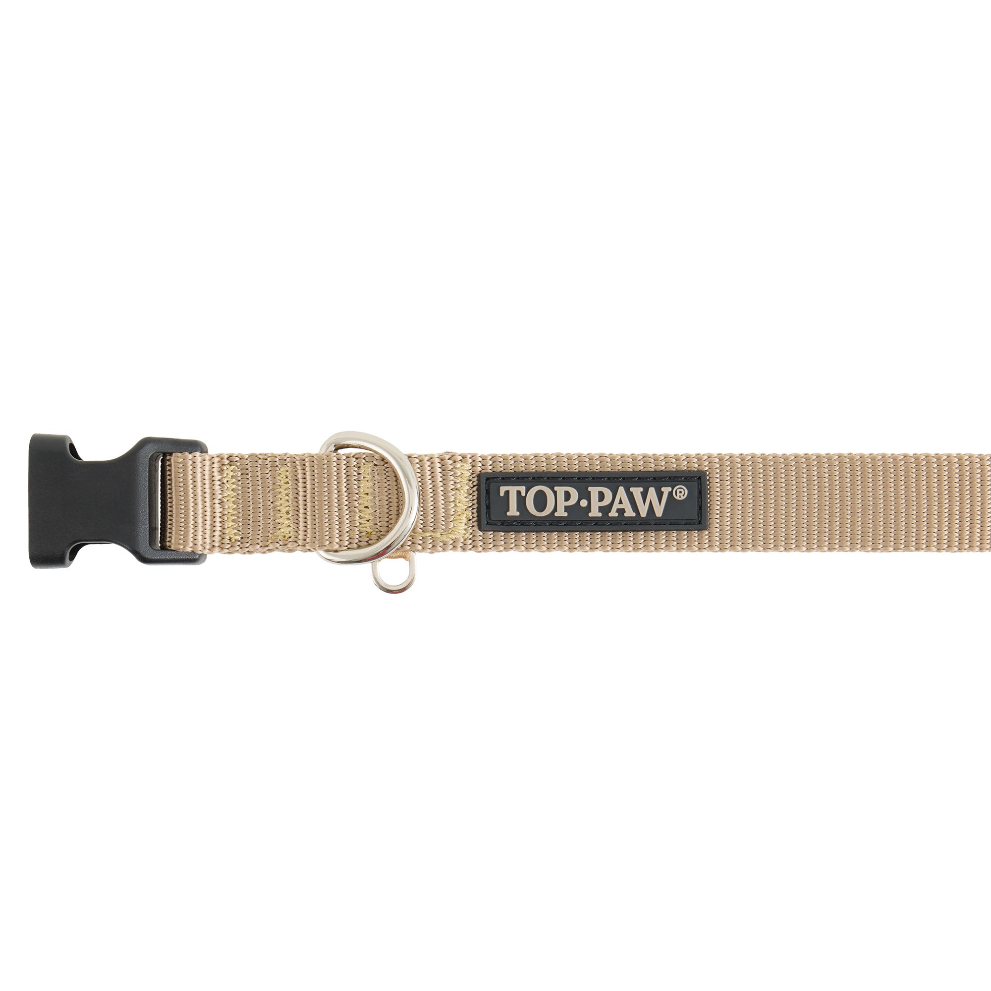Top Paw Signature Dog Collar, Adjustable, Comfortable, Durable, Multiple Sizes, Multiple Colors in Khaki, size: XL | PetSmart