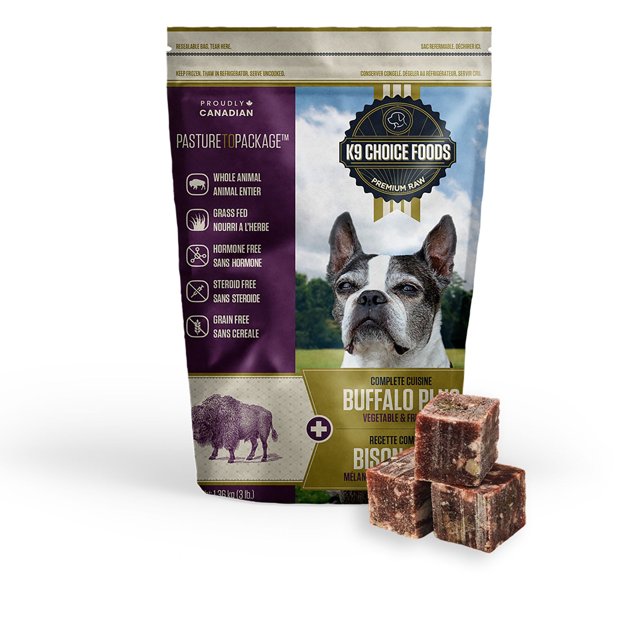K9 Choice Plus Raw Dog Food - Buffalo, size: 1.36 kg | PetSmart