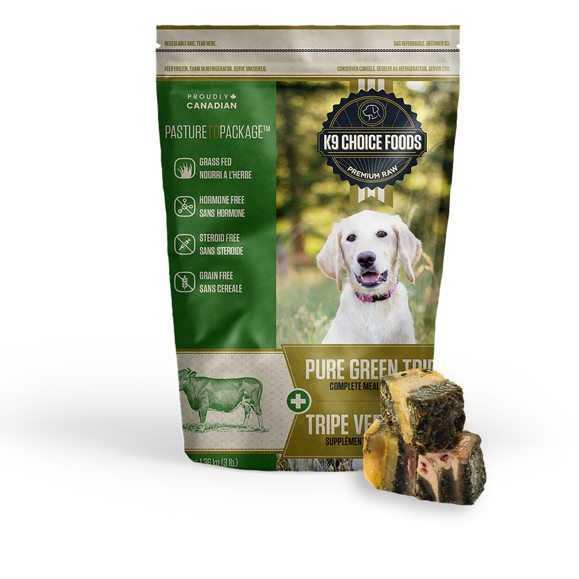 K9 Choice Foods Raw Pure Green Tripe Dog Food - Beef Tripe, size: 1.36 kg | PetSmart