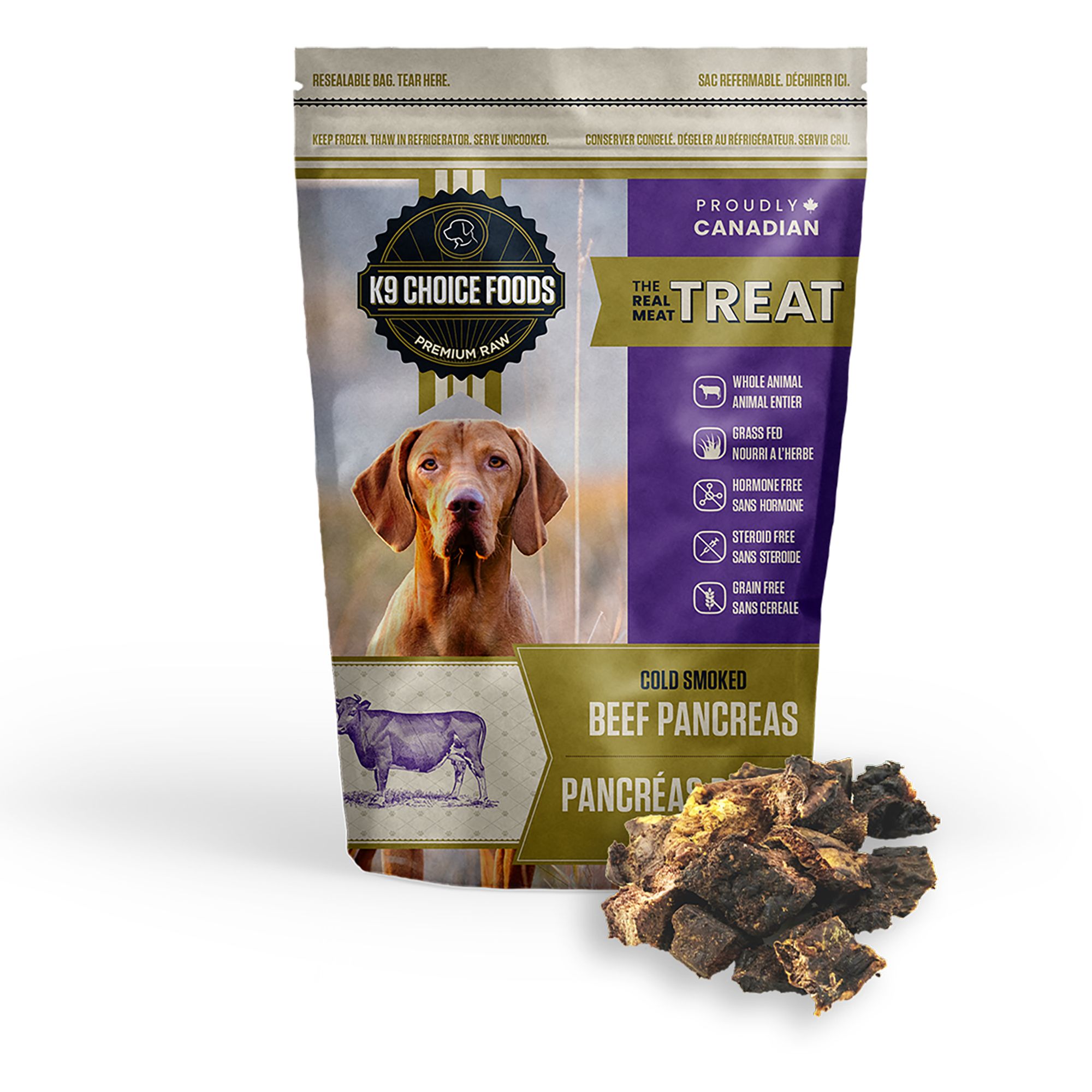 K9 Choice Foods Raw Dog Food - Cold Smoked Beef Pancreas, size: 227 g | PetSmart