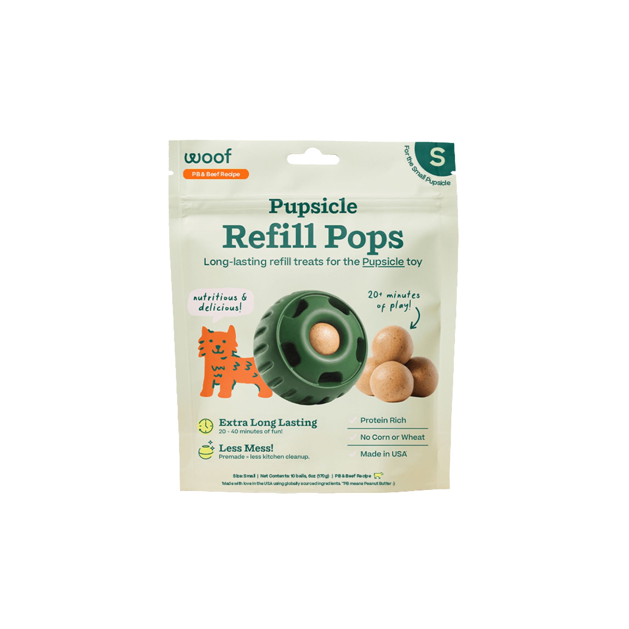 WOOF Pupsicle Refill Pops, Beef Recipe Dog Treats, XL, size: Small | PetSmart