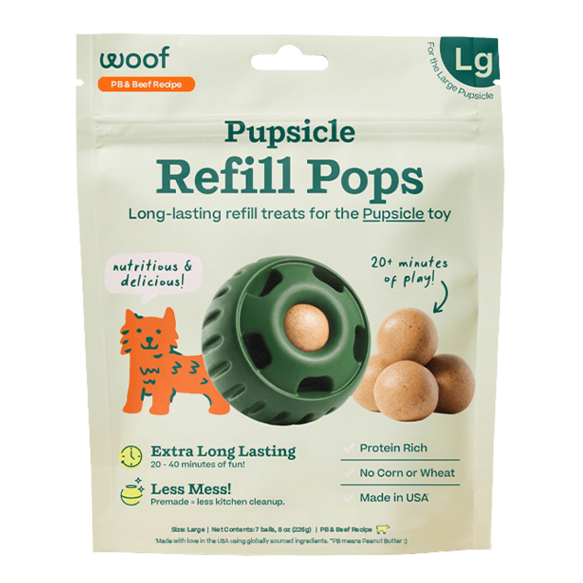 WOOF Pupsicle Refill Pops, Beef Recipe Dog Treats, XL, size: Large | PetSmart