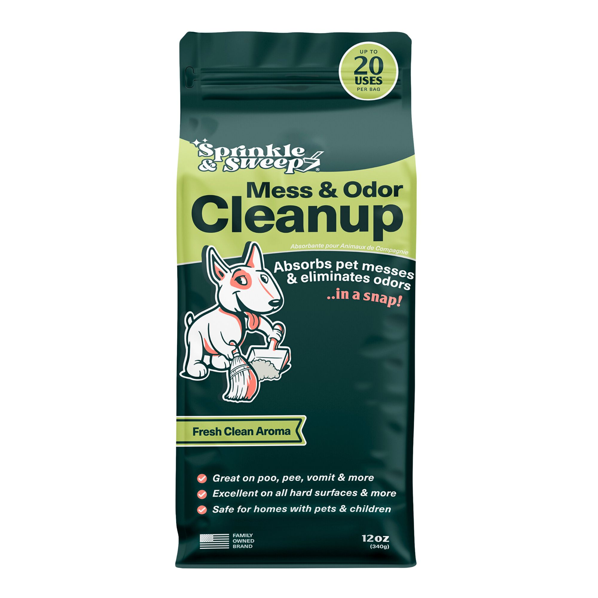 Sprinkle & Sweep Naturally Formulated Pet Mess Clean-Up Powder, Multi-Surface, 12 Oz | PetSmart