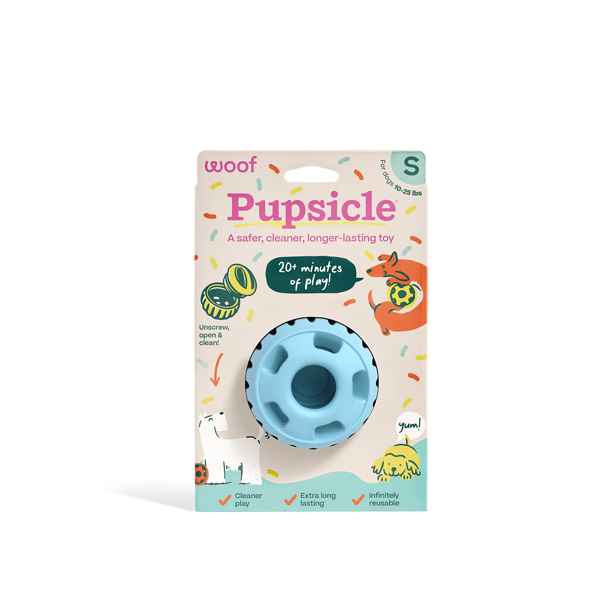 WOOF Pupsicle Treat-Dispensing Dog Toy, Varies by Color and Size in Light Blue, size: Small | PetSmart