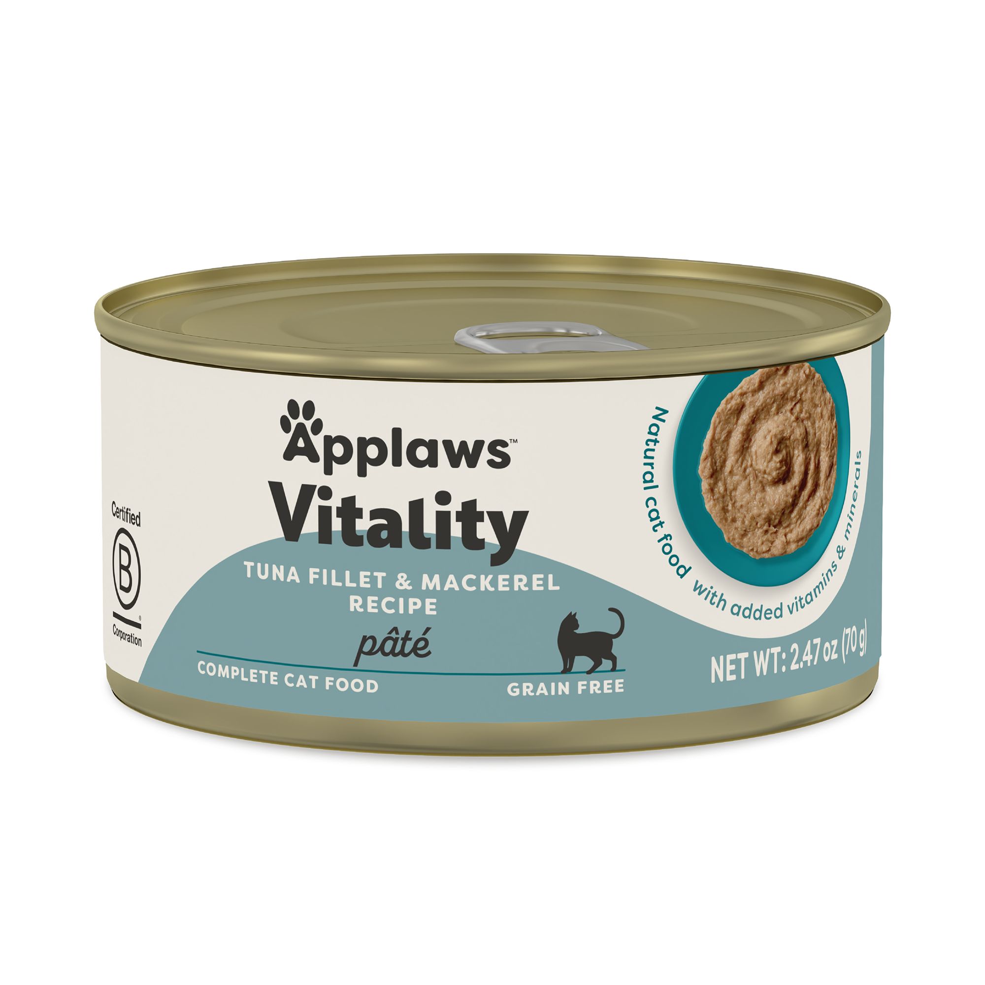 Applaws Vitality Adult Cat Wet Food - Pate, 2.47 Oz, Tuna and Mackerel Flavor | PetSmart