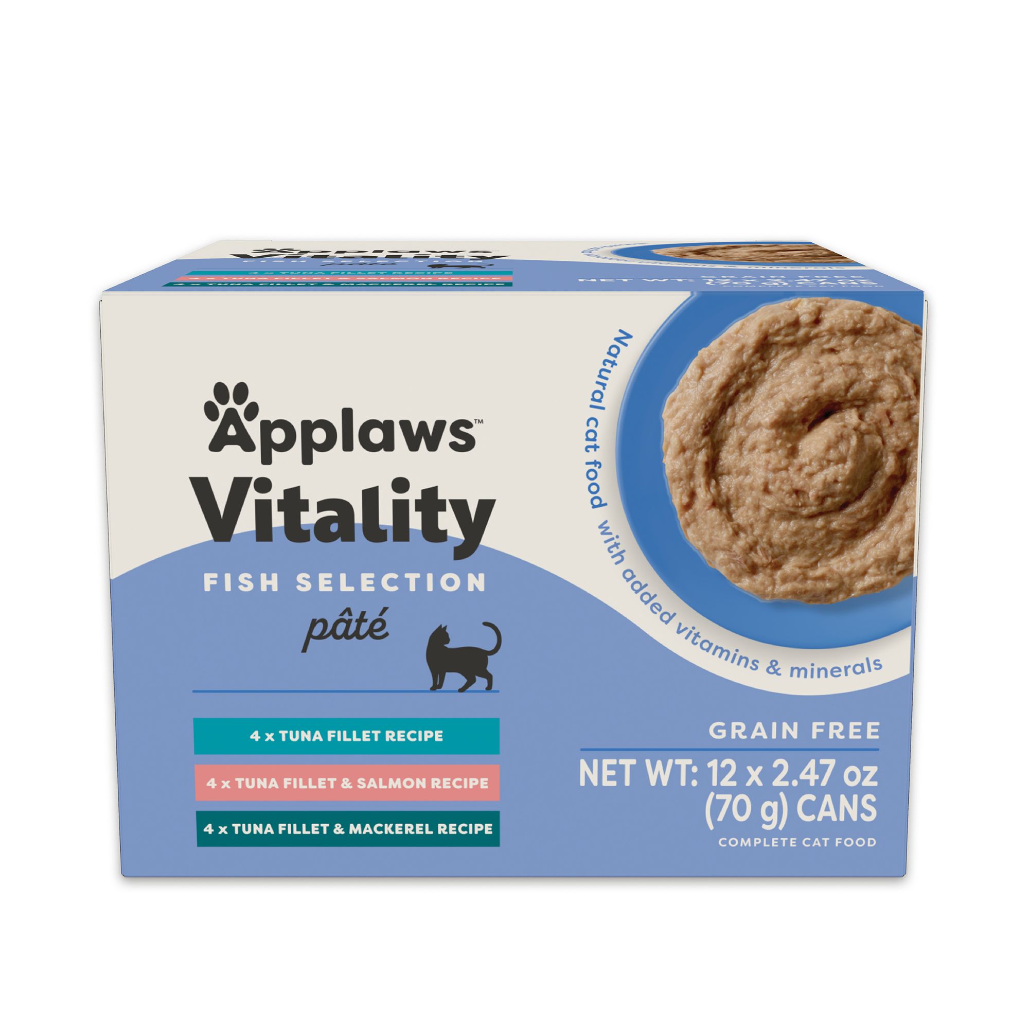 Applaws Cat - Adult, Wet Food, Vitality, Pate, Fish Selection, Variety Pack, 12 CT, 29.64 OZ, size: 12 count | PetSmart