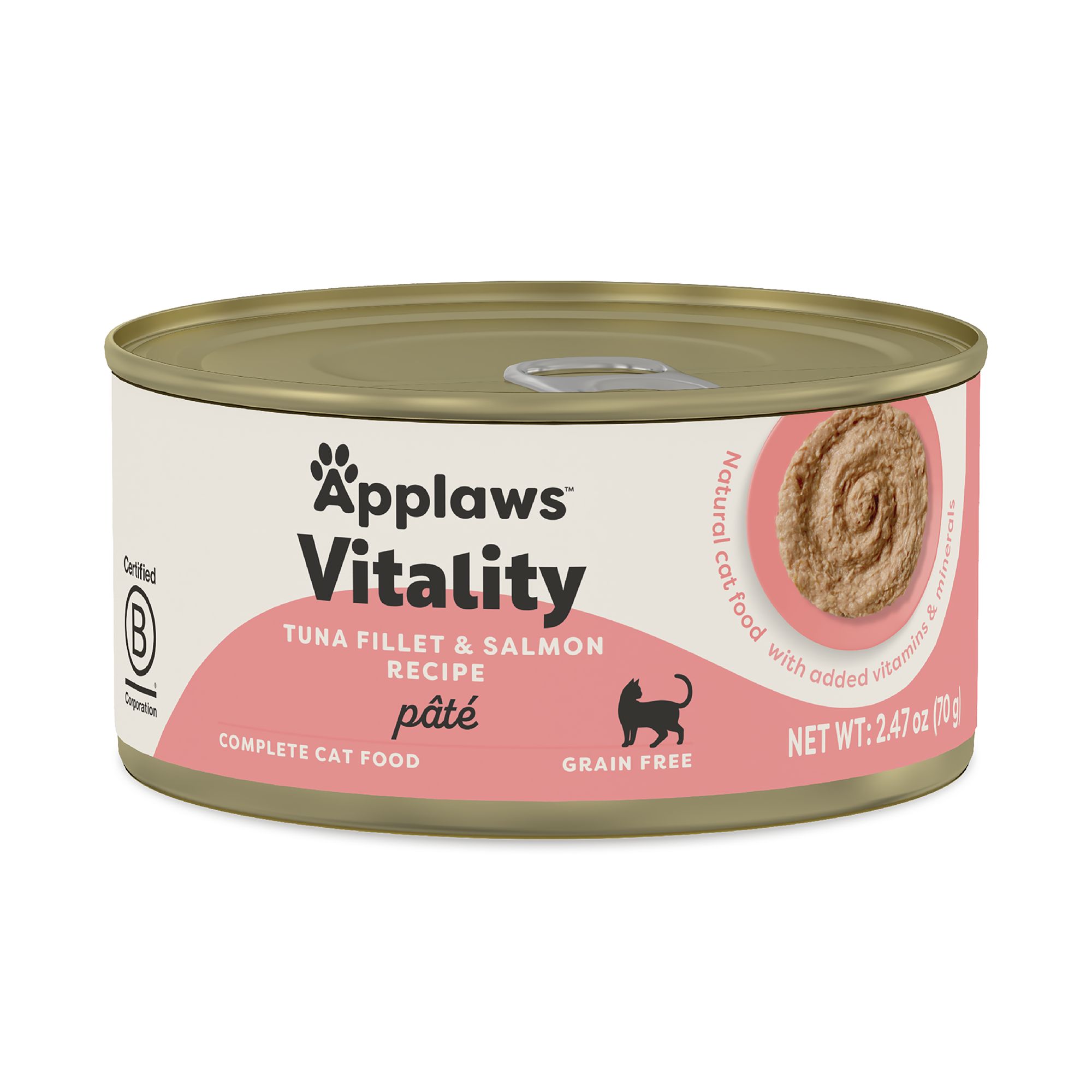 Applaws Vitality Adult Cat Wet Food - Pate, 2.47 Oz, Tuna and Salmon Flavor | PetSmart