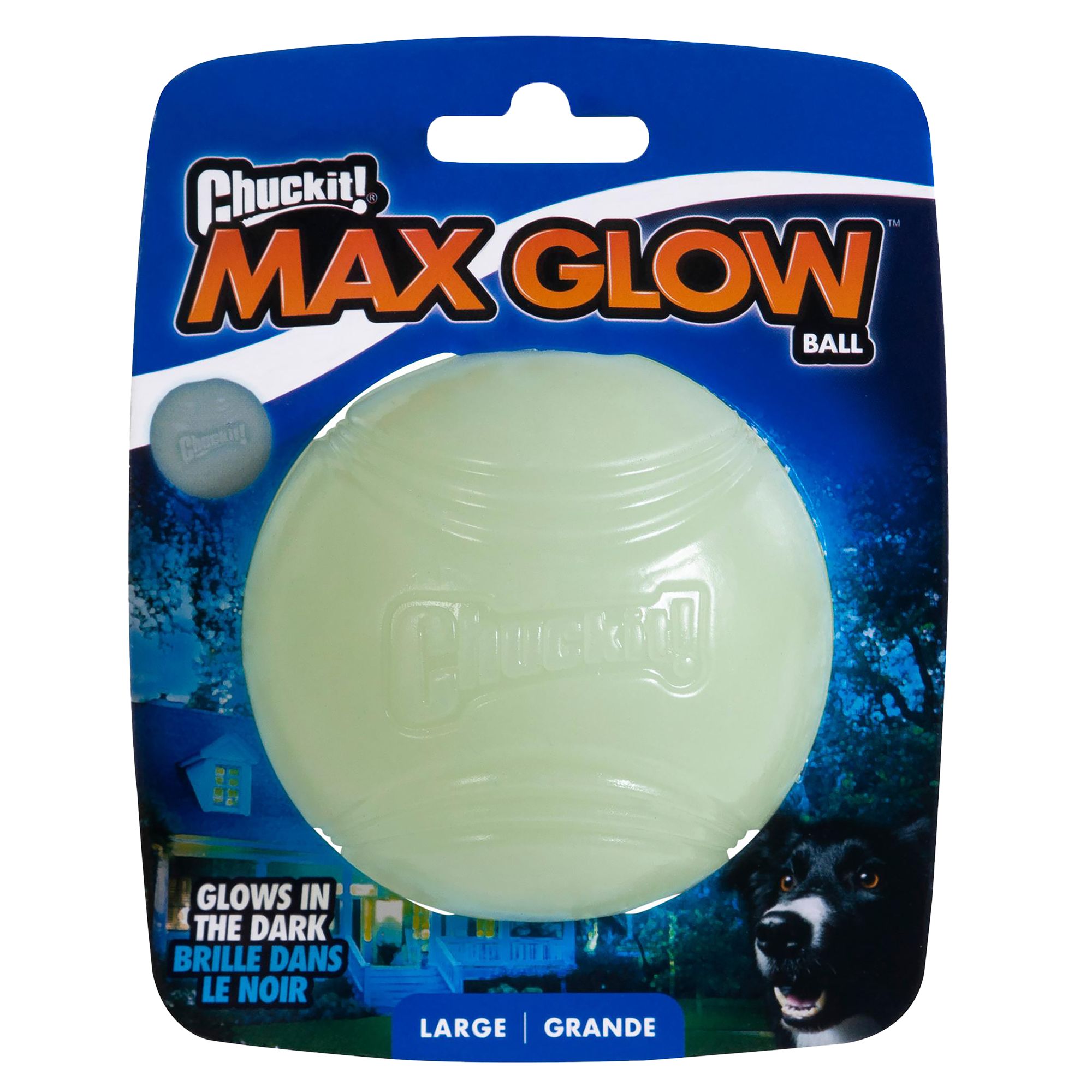 Chuckit Max Glow Ball Dog Toy - Large in Glow in the Dark | PetSmart