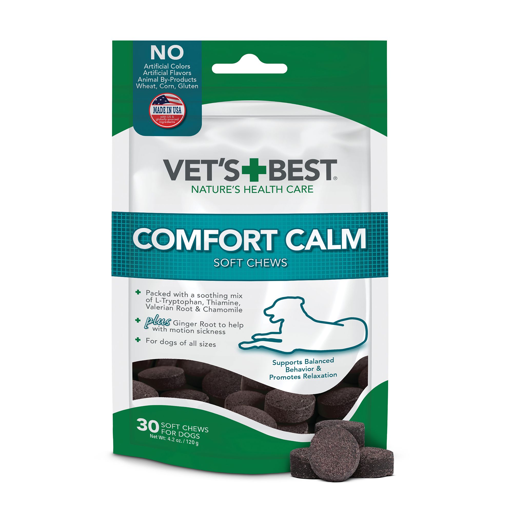 Vet's Best, Comfort Calm Soft Chews, For Dogs, All Sizes, 30 Soft Chews, 4.2 oz (120 g)