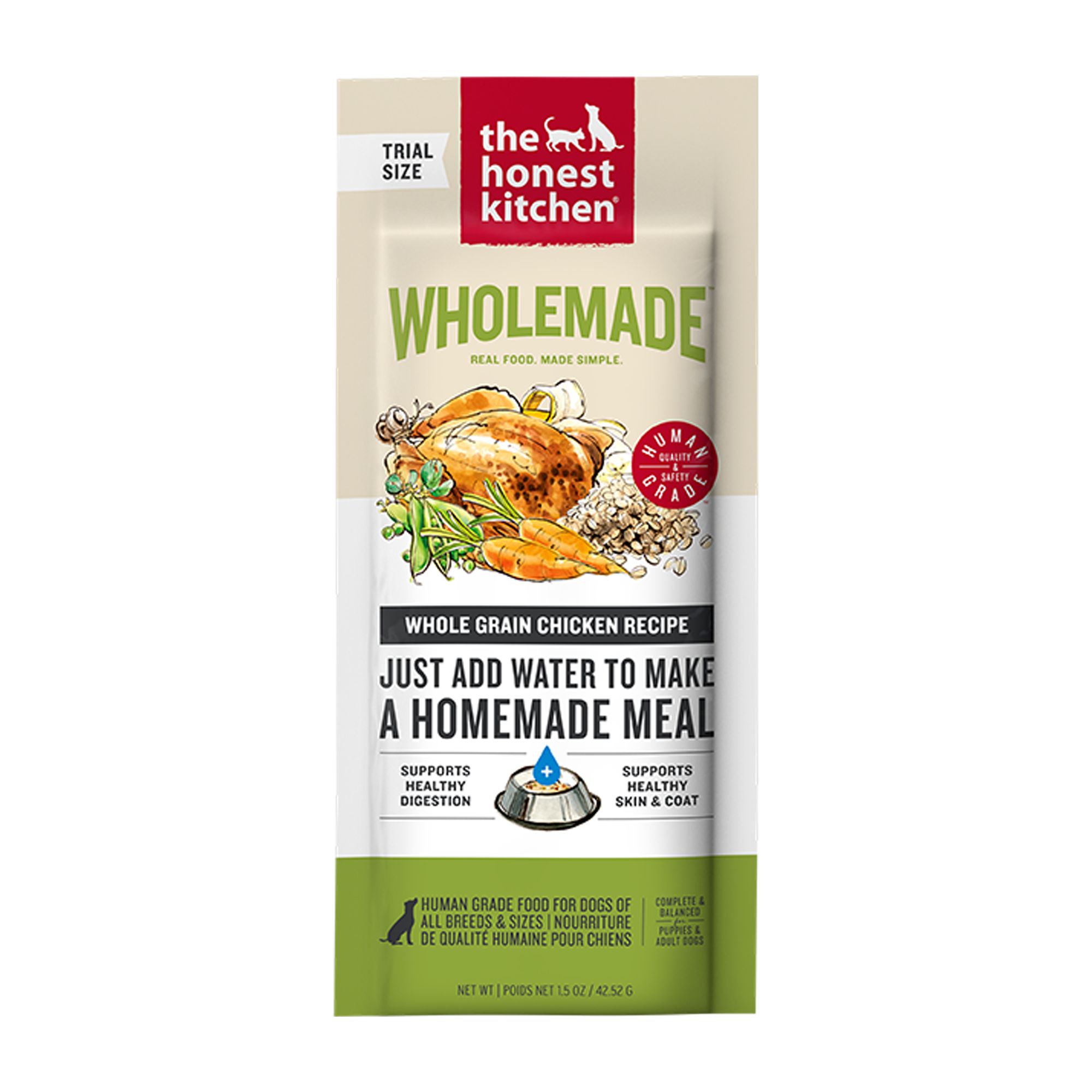 The Honest Kitchen Wholemade Whole Grain Adult Dehydrated Dog Food - Chicken, size: 1.5 oz | PetSmart