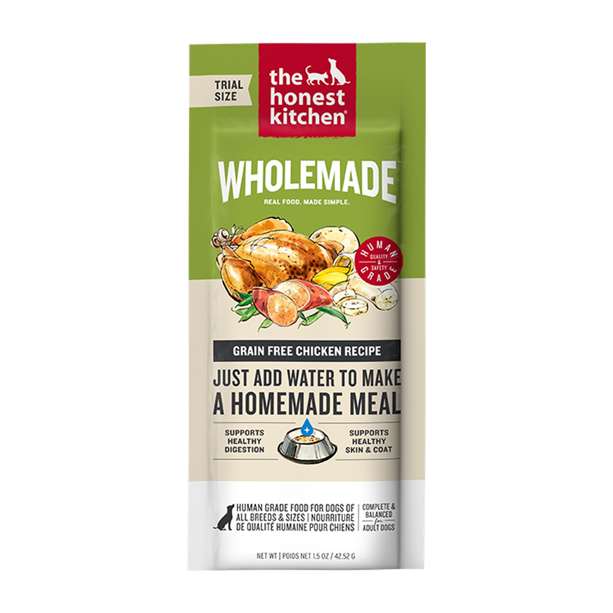 The Honest Kitchen Wholemade Grain Free Adult Dehydrated Dog Food - Chicken, size: 1.5 oz | PetSmart
