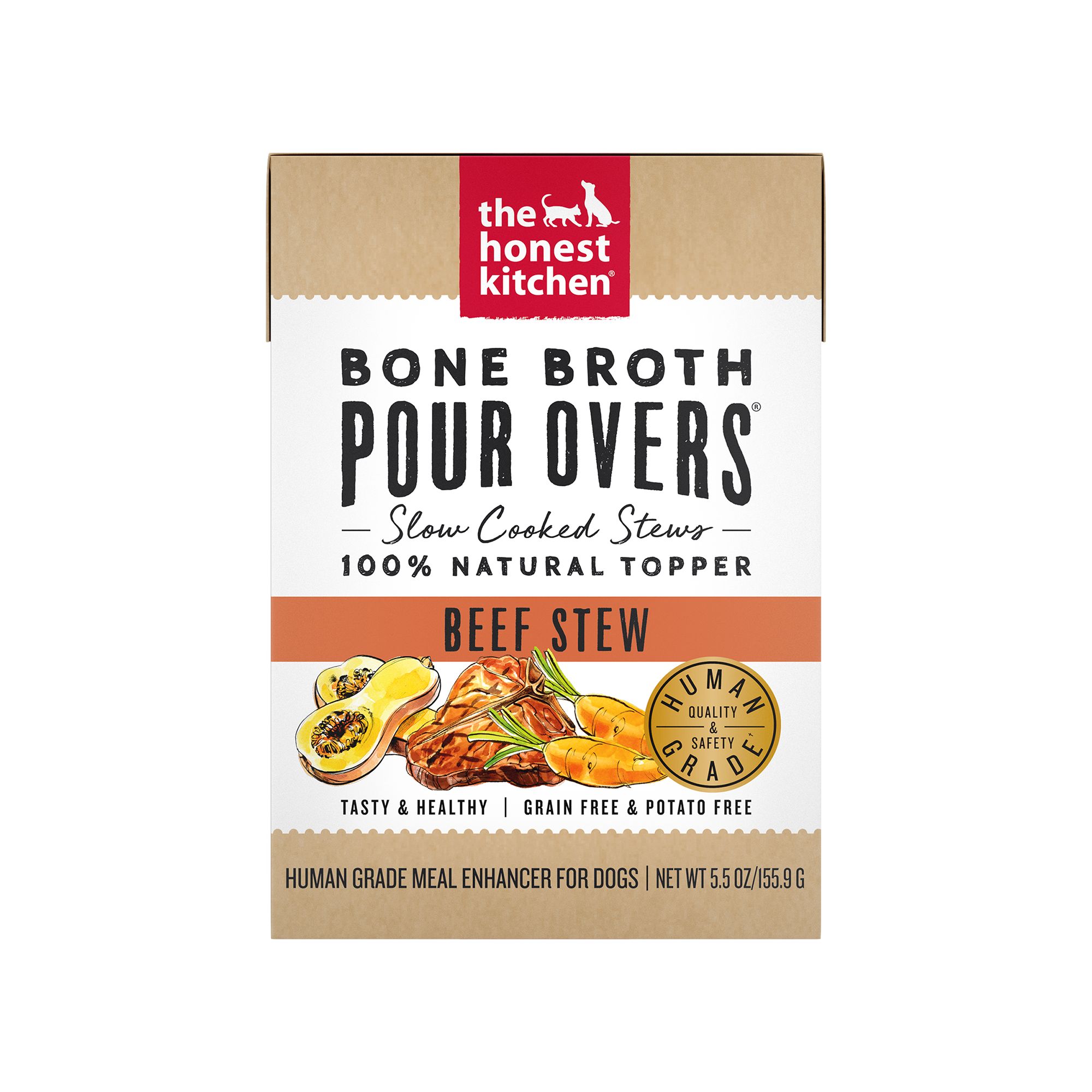 The Honest Kitchen Bone Broth Pour Overs All Life Stages Wet Dog Food Topper - Beef Stew, 5.5 oz | PetSmart