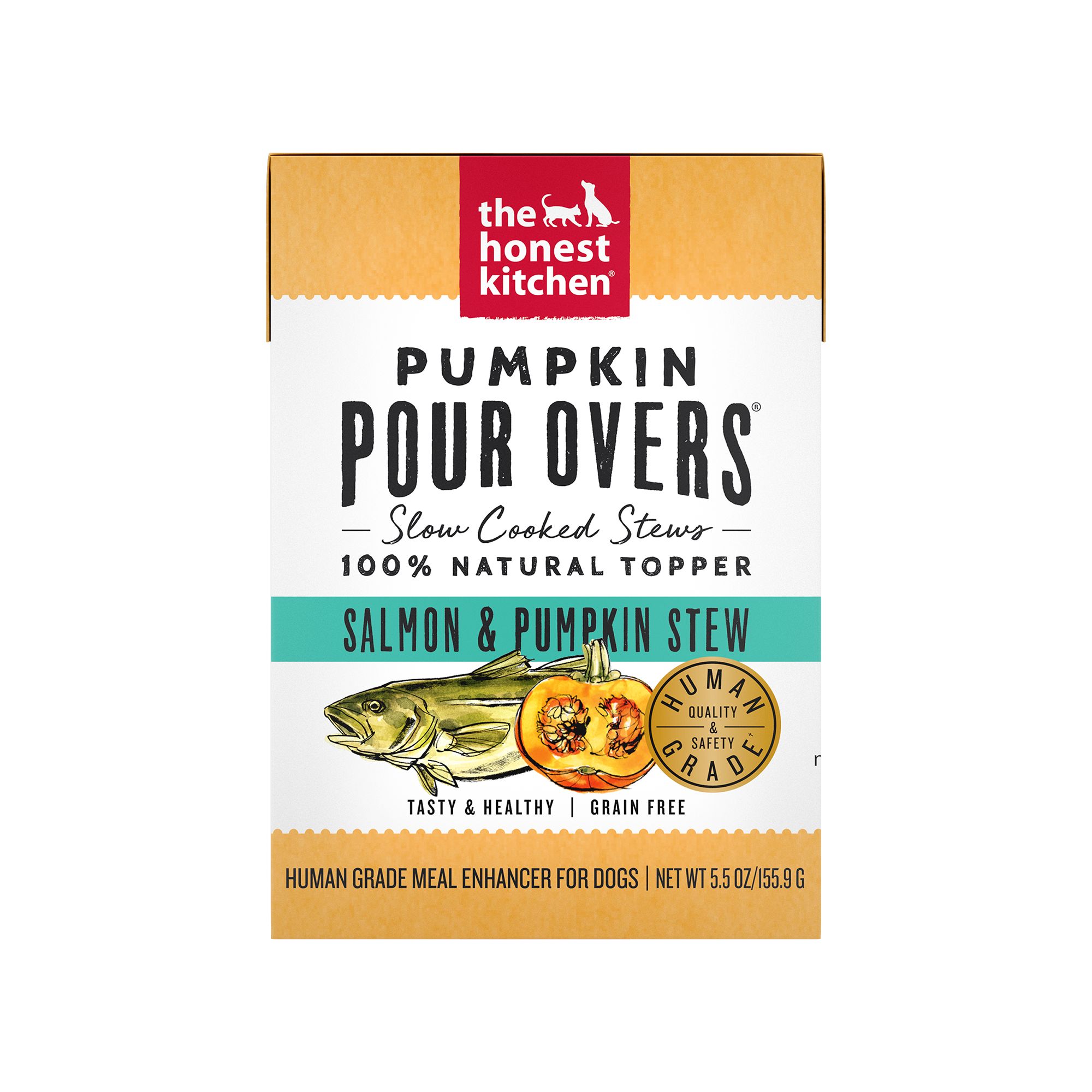 The Honest Kitchen Pumpkin Pour Overs All Life Stages Wet Dog Food Topper - Salmon and Pumpkin, size: 5.5 oz | PetSmart