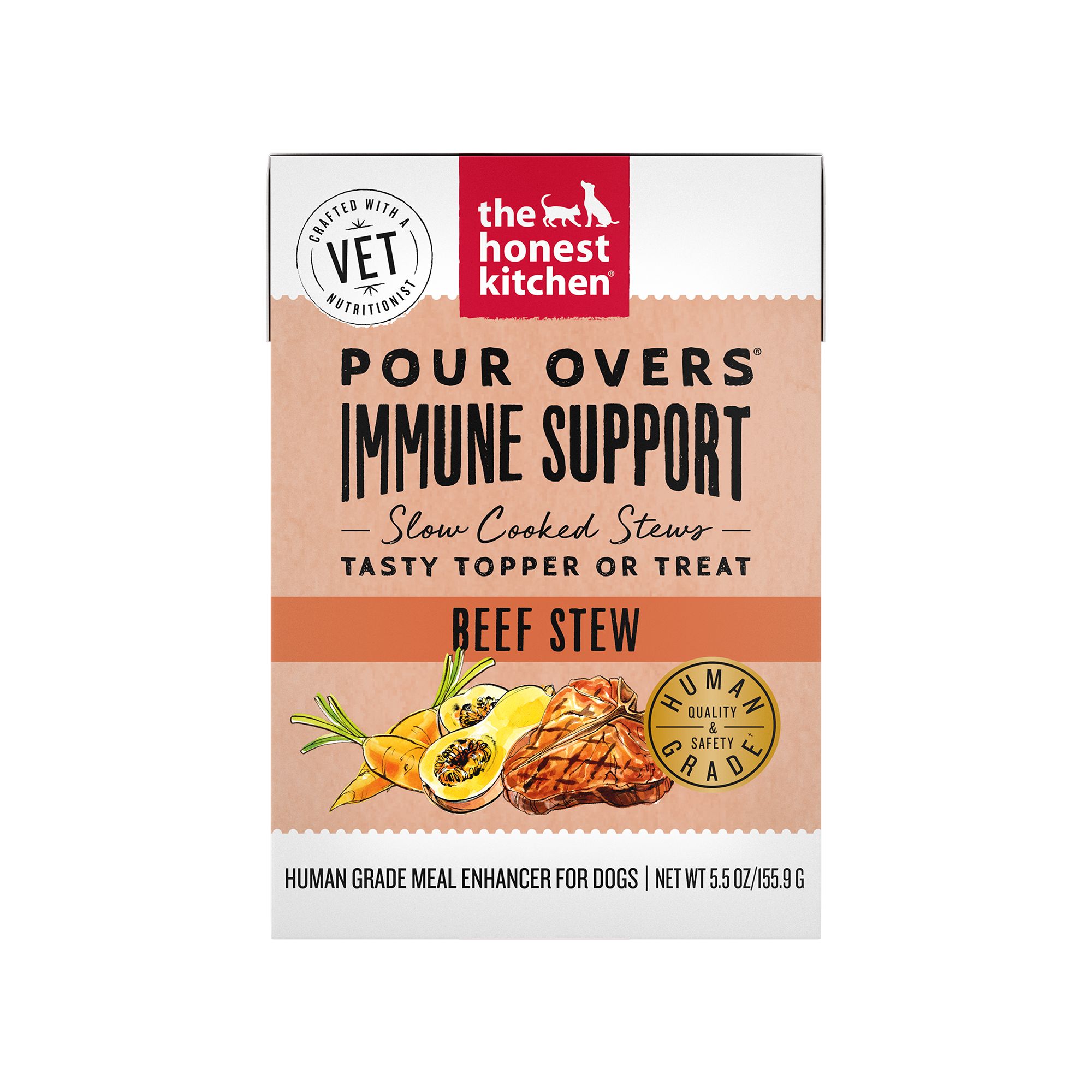 The Honest Kitchen Pour Overs Immune Support All Life Stages Wet Dog Food Topper - Beef Stew, size: 5.5 oz | PetSmart