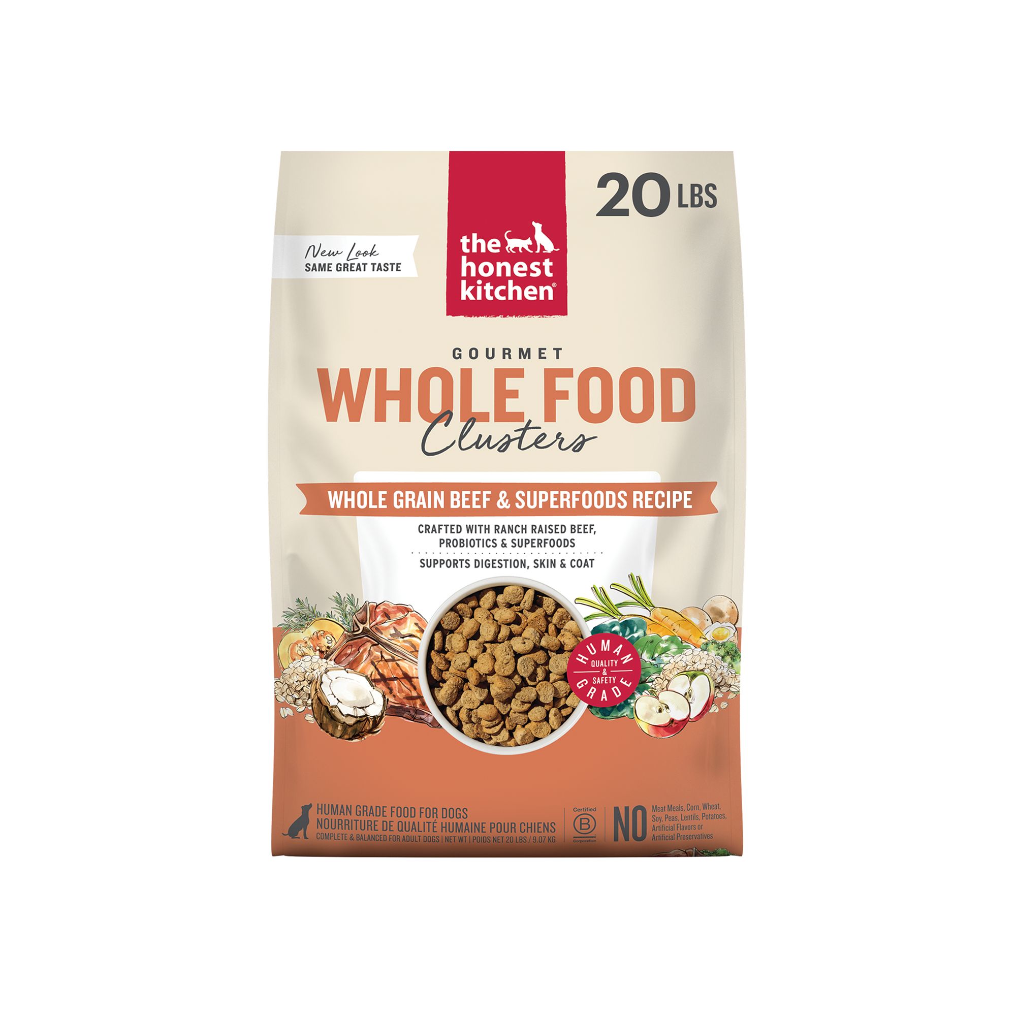 The Honest Kitchen Whole Grain Clusters Adult Dog Dry Food - Beef and Oat, size: 20 lbs | PetSmart