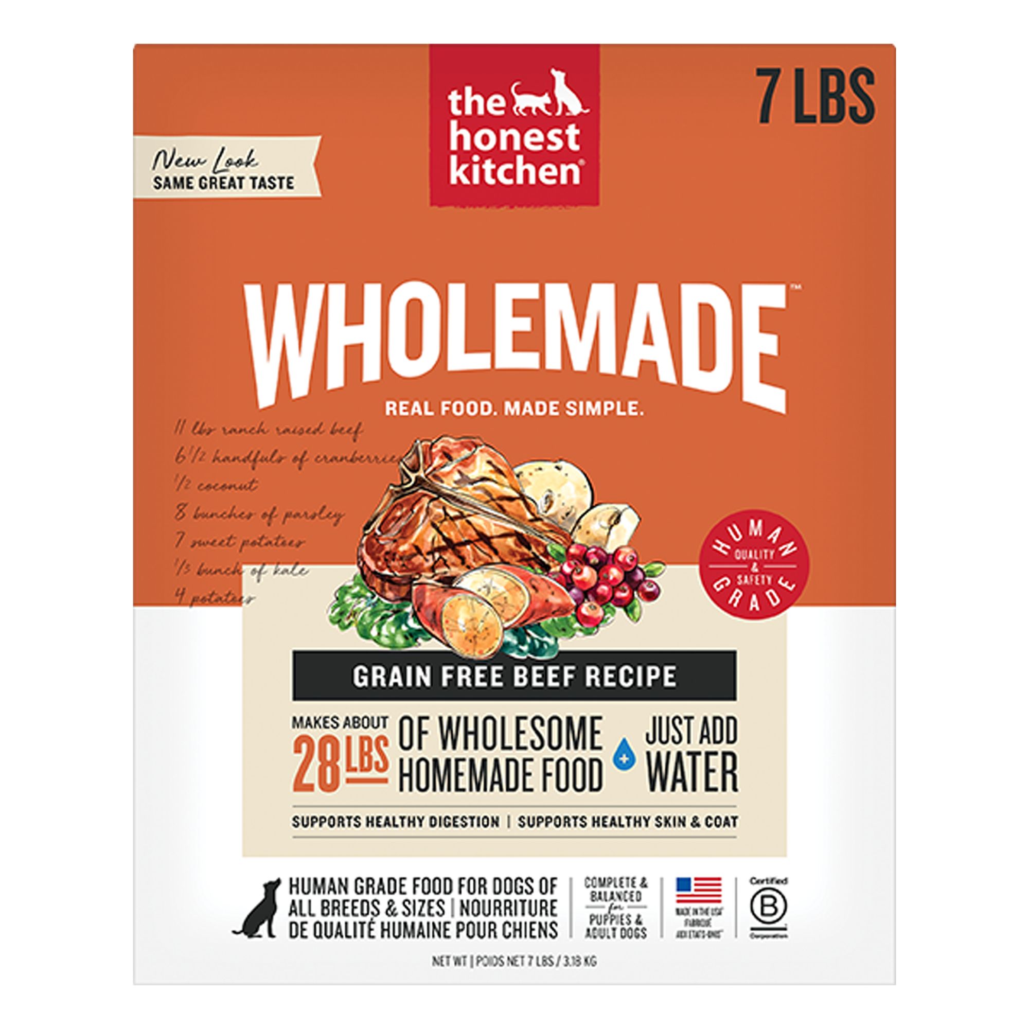 The Honest Kitchen Wholemade Grain Free Adult Dehydrated Dog Food - Beef, size: 7 lbs | PetSmart