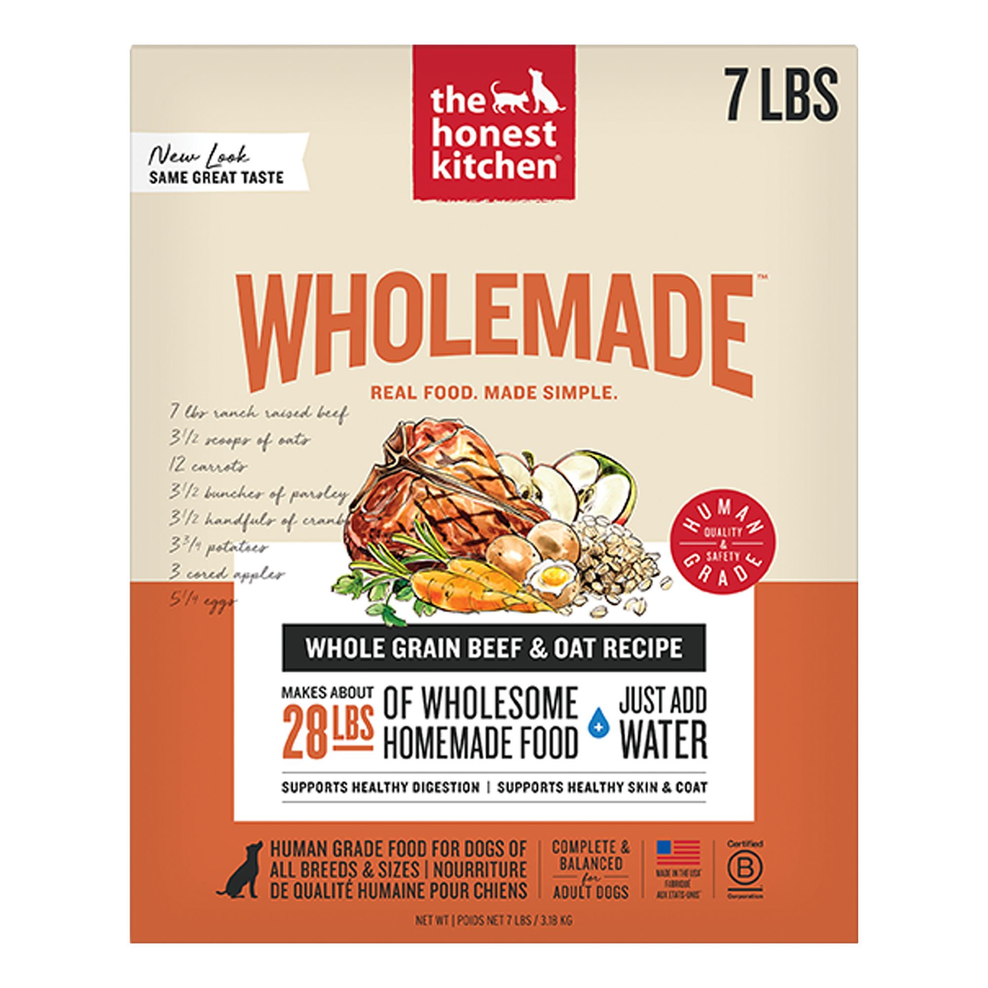 The Honest Kitchen Wholemade Whole Grain Adult Dehydrated Dog Food - Beef, size: 7 lbs | PetSmart