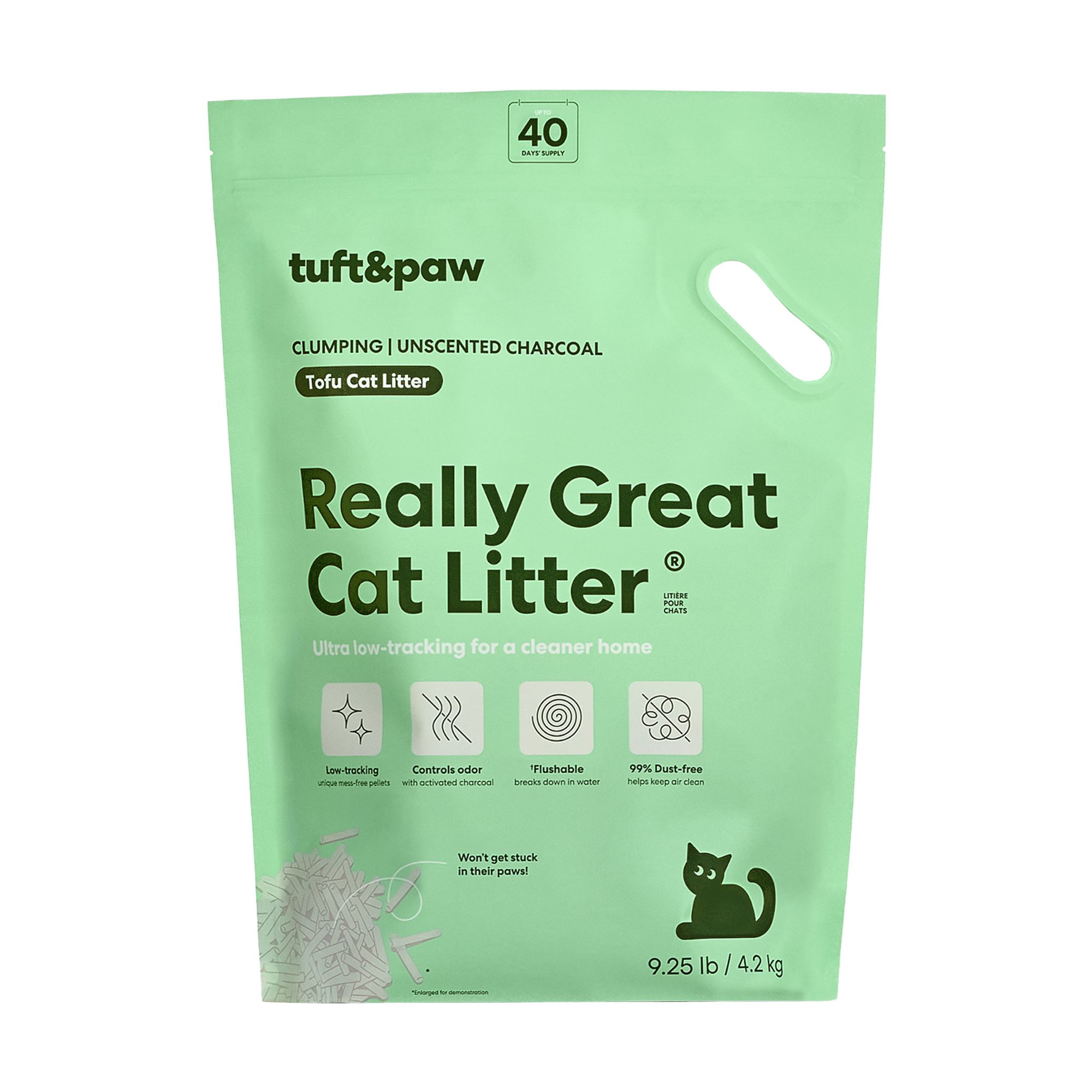 Tuft and Paw - Really Great Tofu Cat Litter - Unscented, Flushable, 9.25 LB, size: 9 lbs | PetSmart