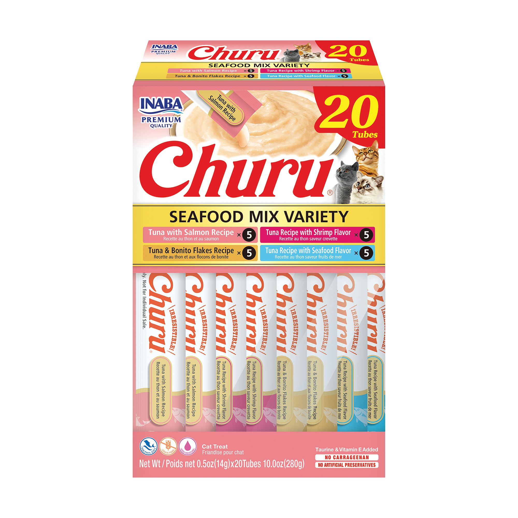 Inaba Churu Lickable Cat Treat Creamy Puree - Seafood Variety Pack, 20ct | PetSmart