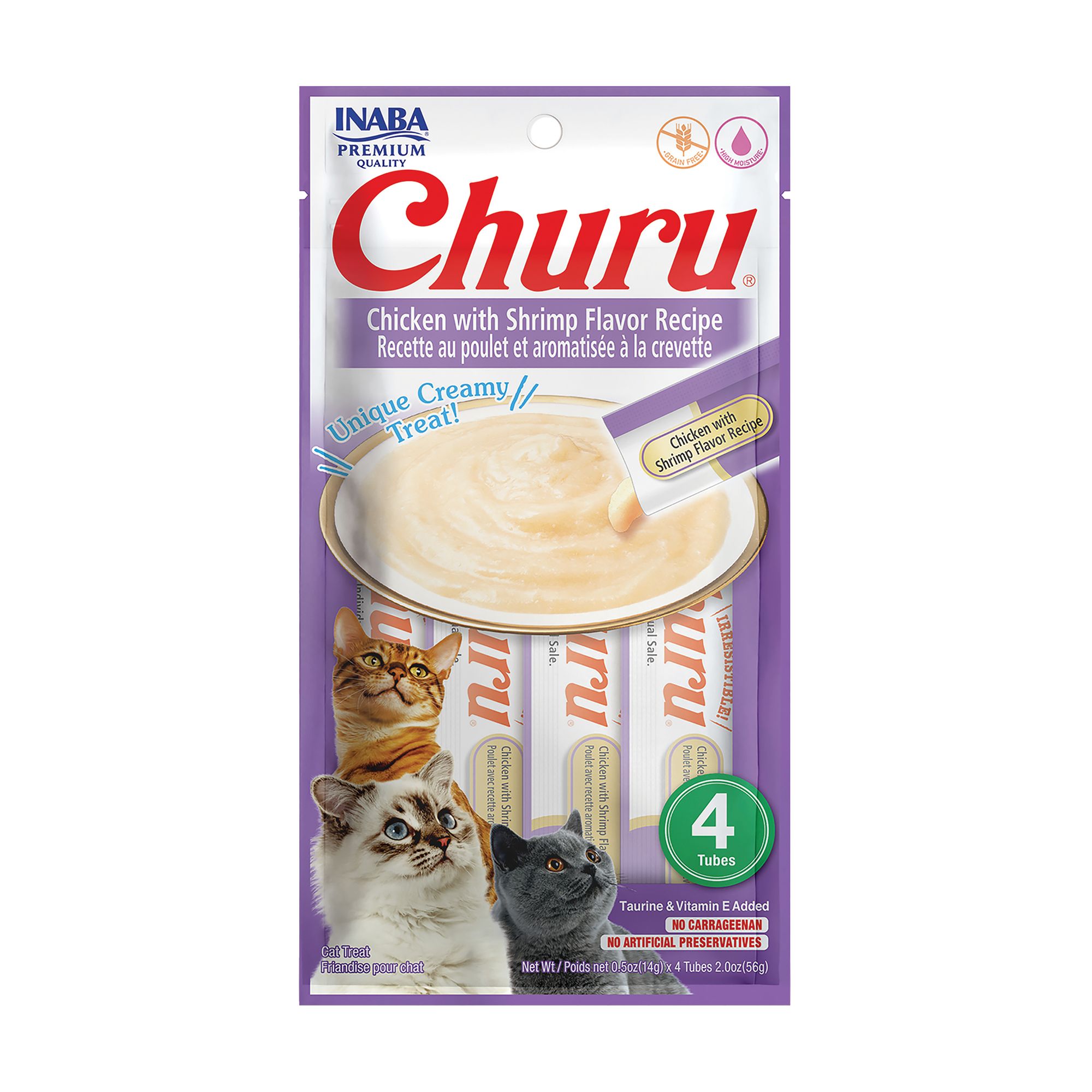 Inaba Churu Lickable Cat Treat Creamy Puree - Chicken with Shrimp Flavour, 4ct | PetSmart