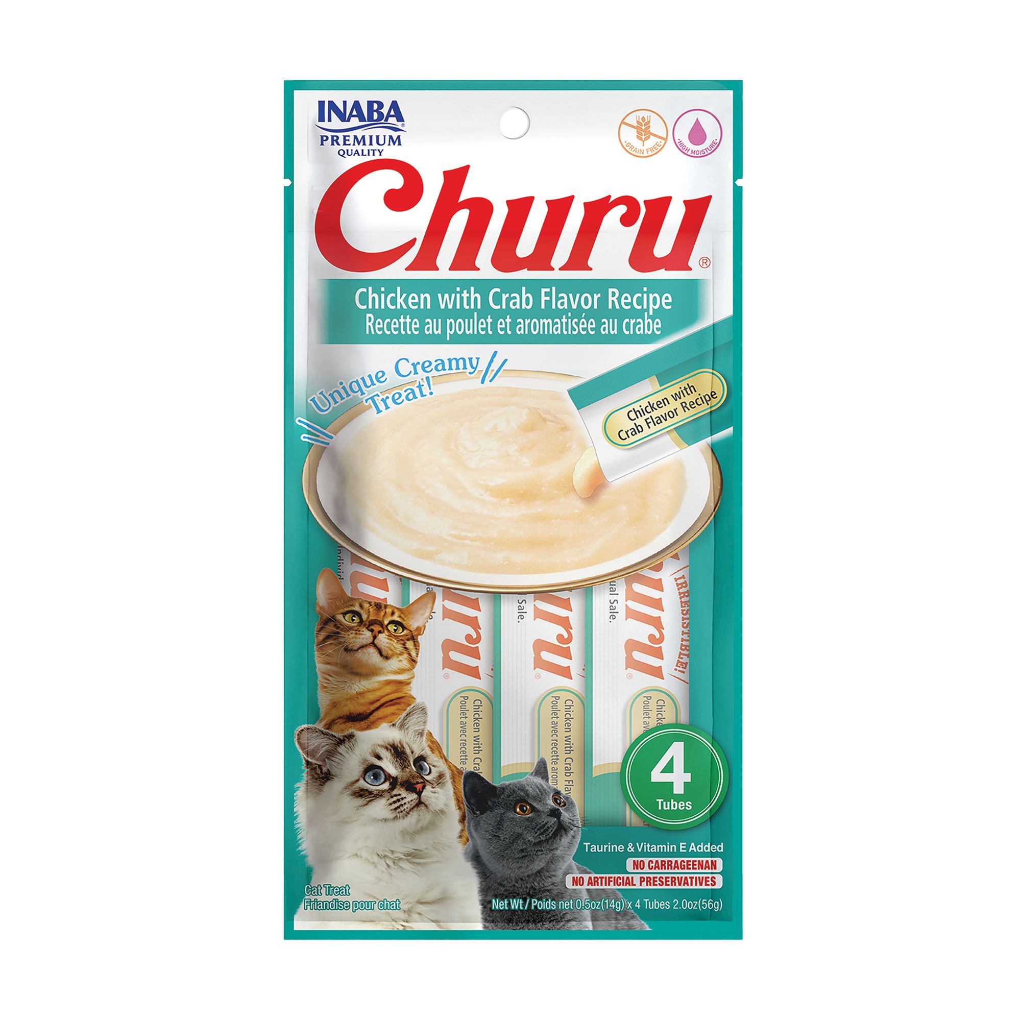 Inaba Churu Lickable Cat Treat Creamy Puree - Chicken with Crab Flavour, 4ct | PetSmart