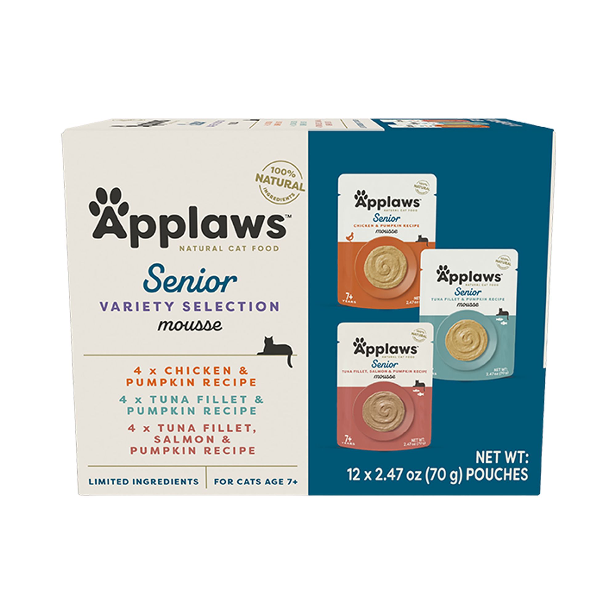 Applaws Cat - Senior, Mousse, Variety Pack, 12 CT, 29.64 OZ, size: 12 count | PetSmart