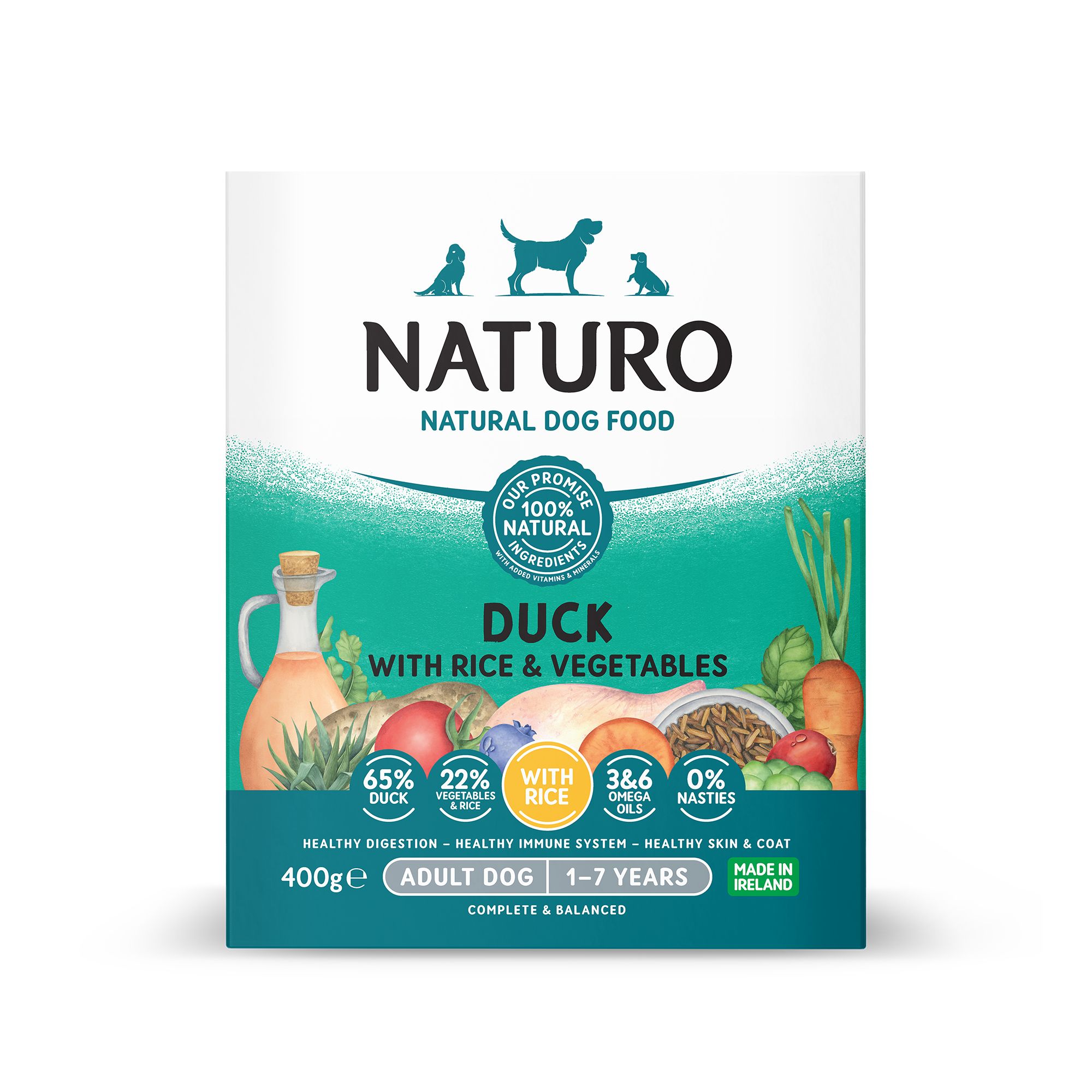 Naturo Adult Dog Wet Food - Duck with Rice and Vegetables, size: 400 g | PetSmart