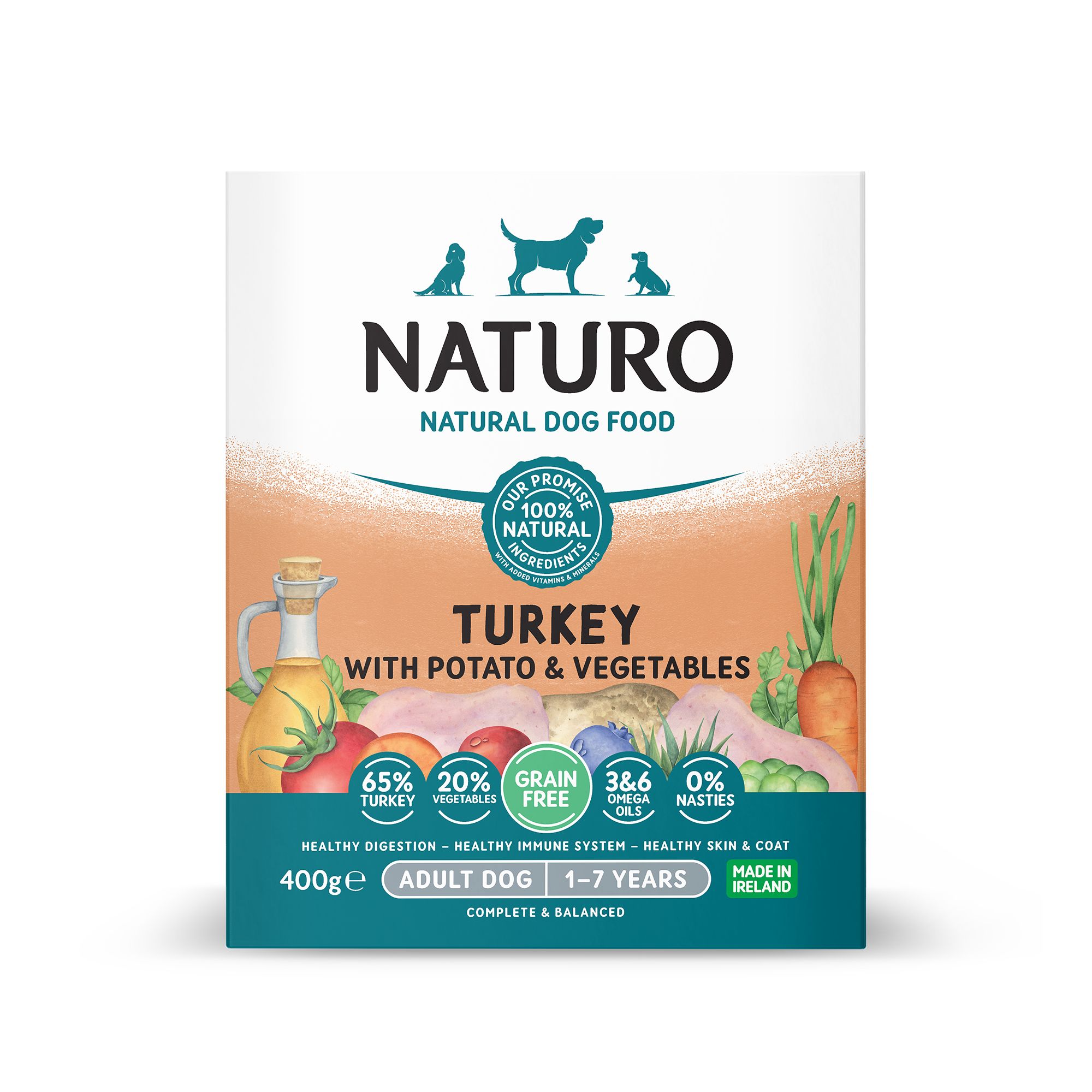 Naturo Adult Grain Free Dog Wet Food, Turkey and Potato Flavor | PetSmart