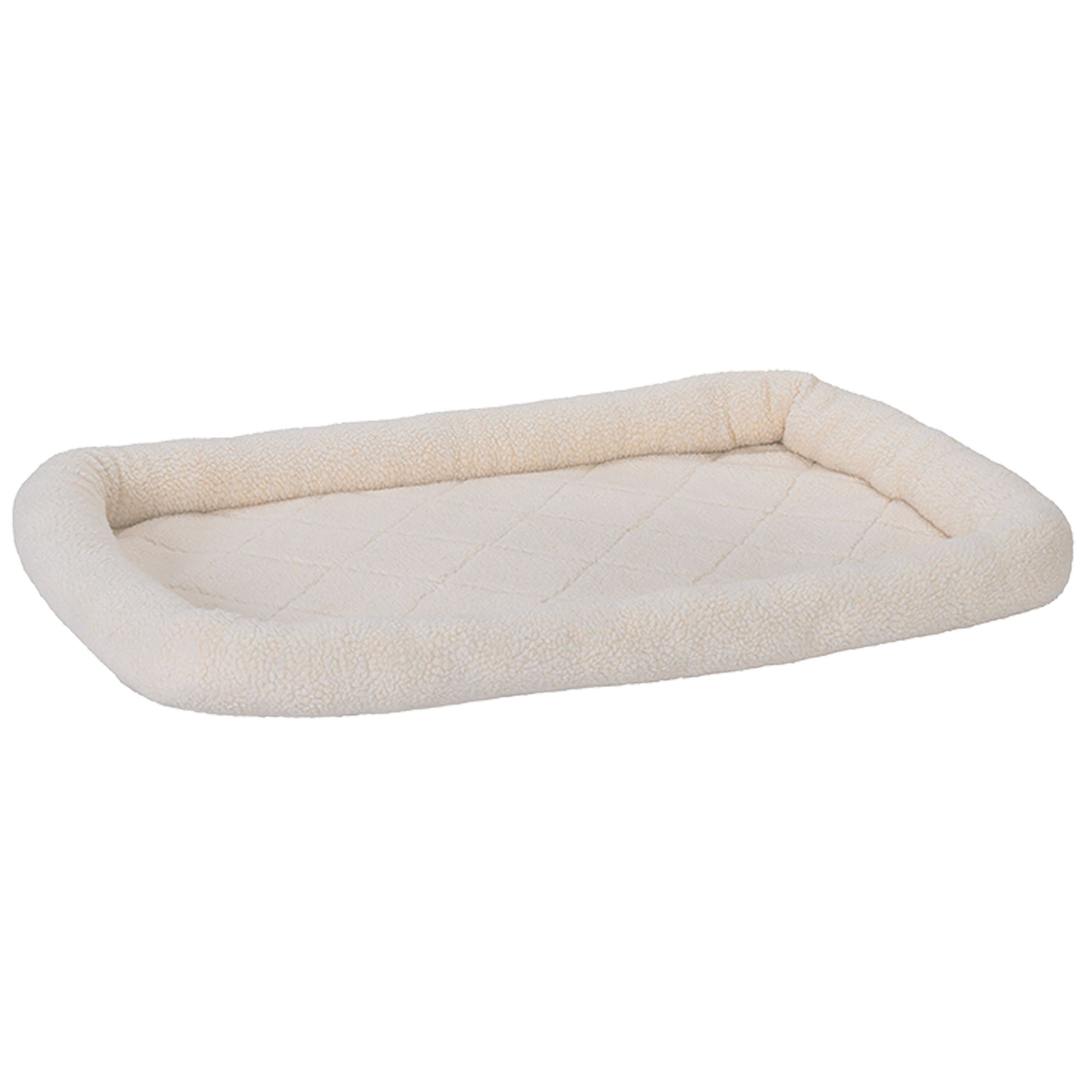 Furhaven Bolster Crate Bed, Multiple Colors And Sizes, Machine Washable in Cream, Size: Large | PetSmart