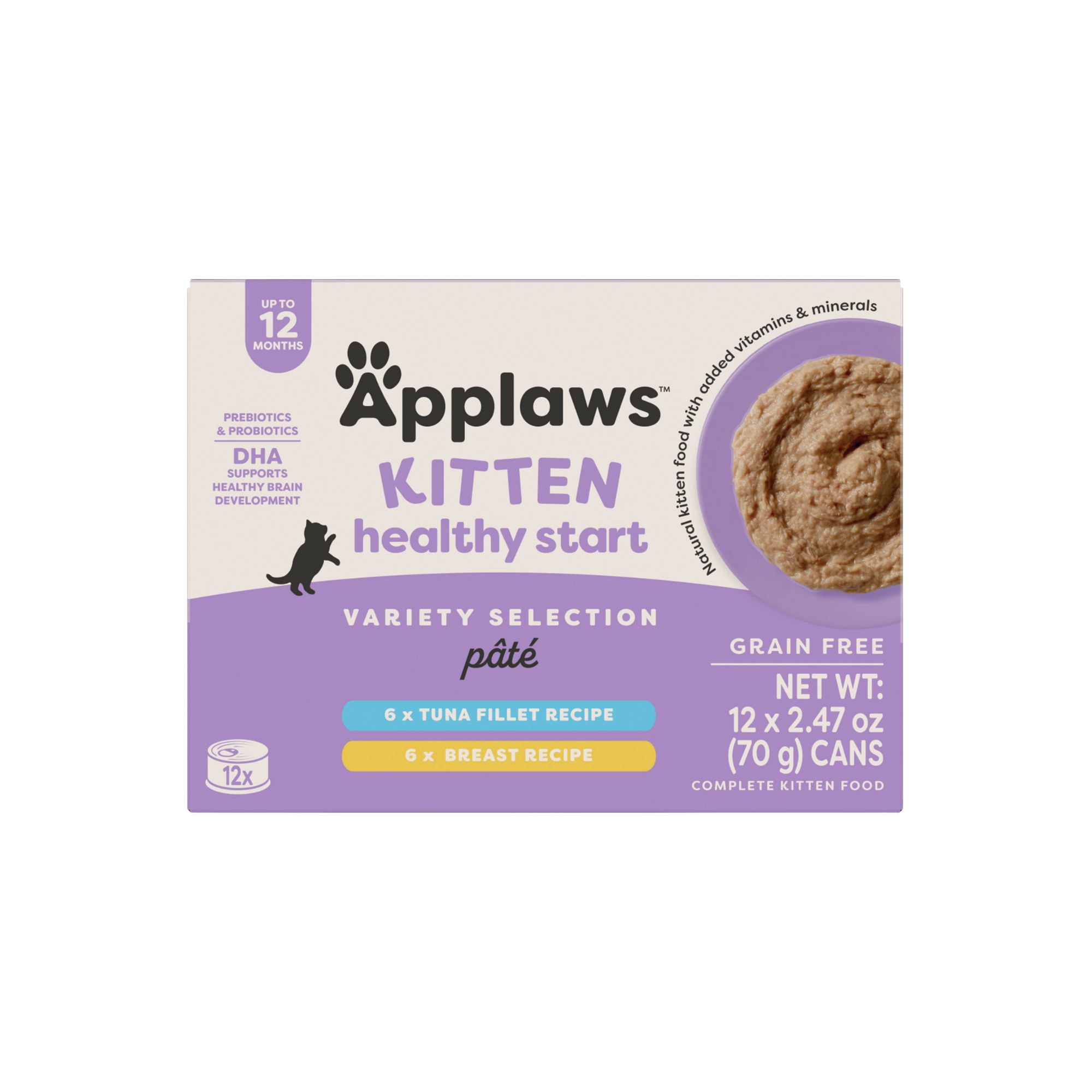 Applaws Kitten Healthy Start Cat Wet Food - Grain Free, Pate, 12 Count, Variety Pack | PetSmart