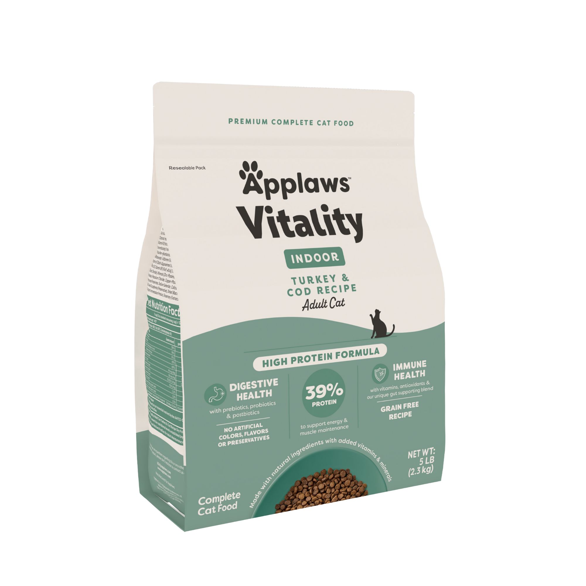 Applaws Vitality Indoor Adult Cat Dry Food - High Protein, Turkey and Cod, size: 5 lbs | PetSmart