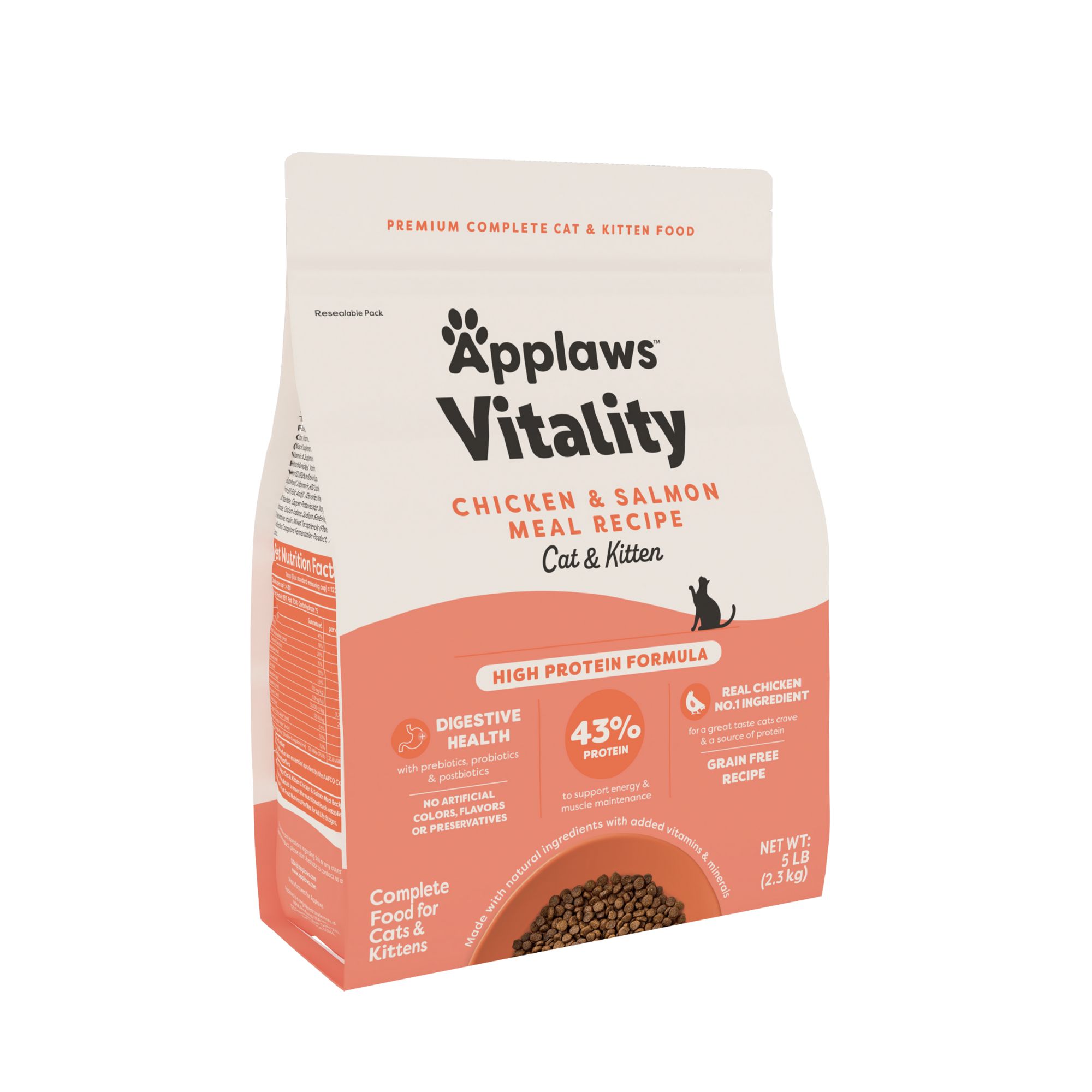 Applaws Vitality All Life Stages Cat Dry Food - High Protein, Grain Free, Chicken and Salmon, size: 5 lbs | PetSmart