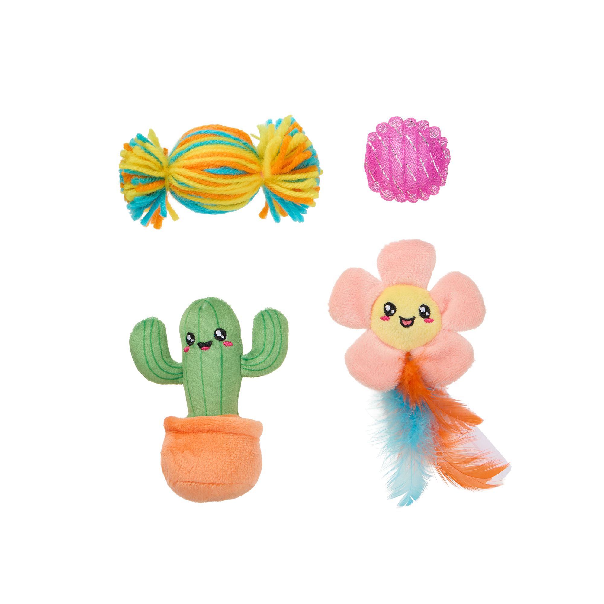Whisker City Cactus Flower Cat Toys 4-Pack | PetSmart