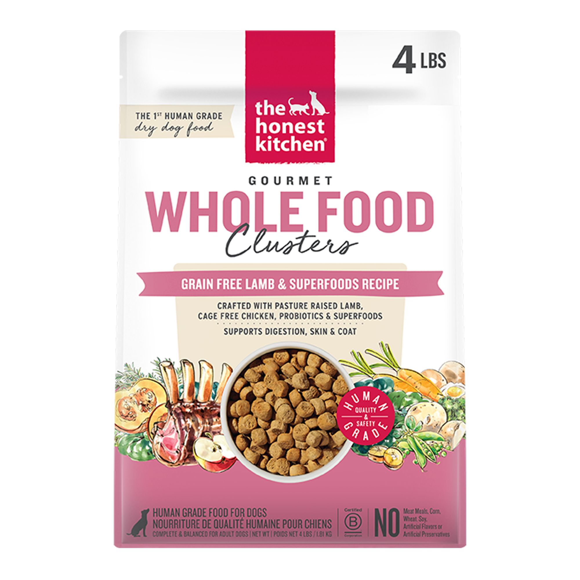 The Honest Kitchen Whole Food Clusters Adult Dry Dog Food - Lamb, Grain Free, size: 4 lbs | PetSmart