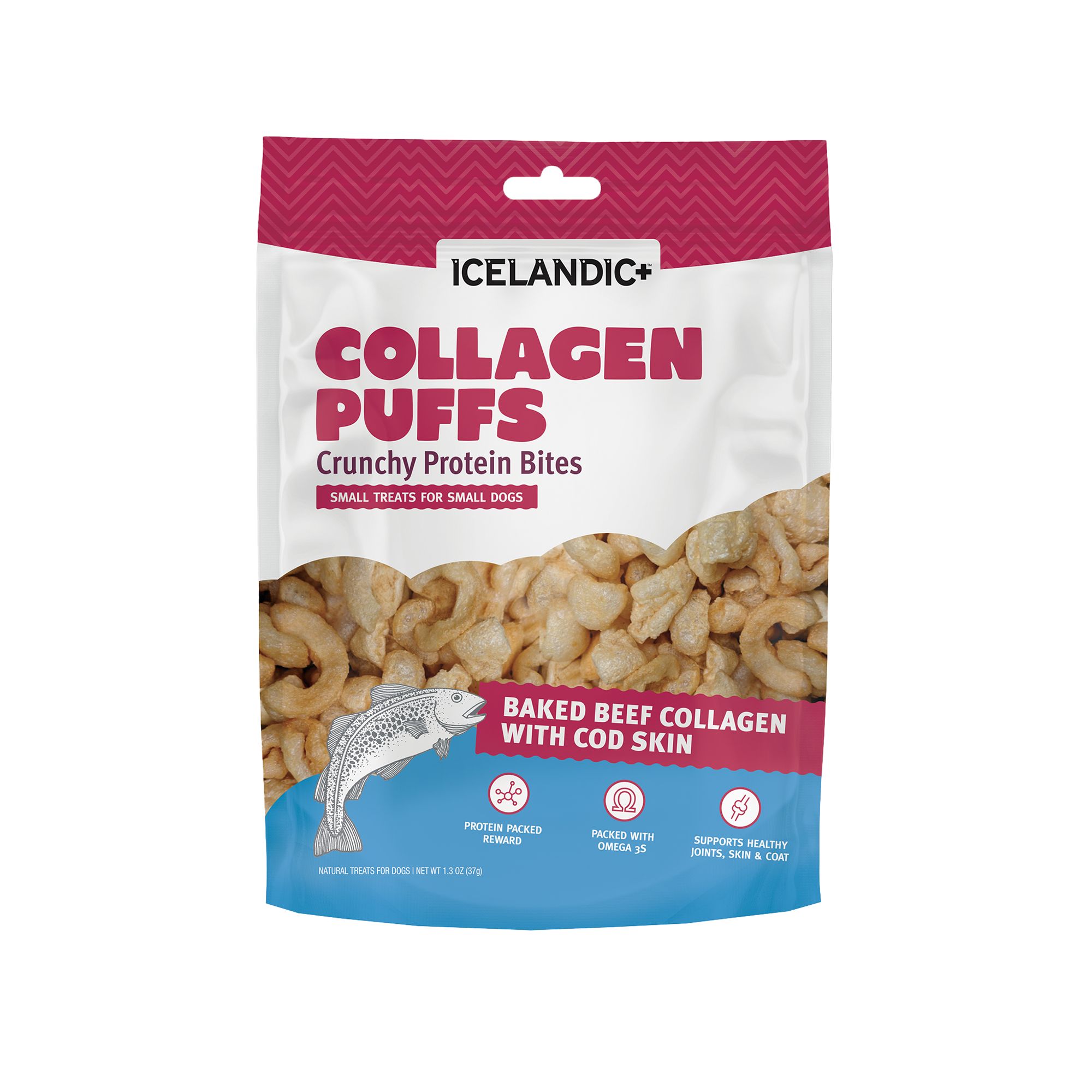 Icelandic+ Collagen Puff Bites Dog Treats, Cod Flavor, size: 1.3 oz | PetSmart