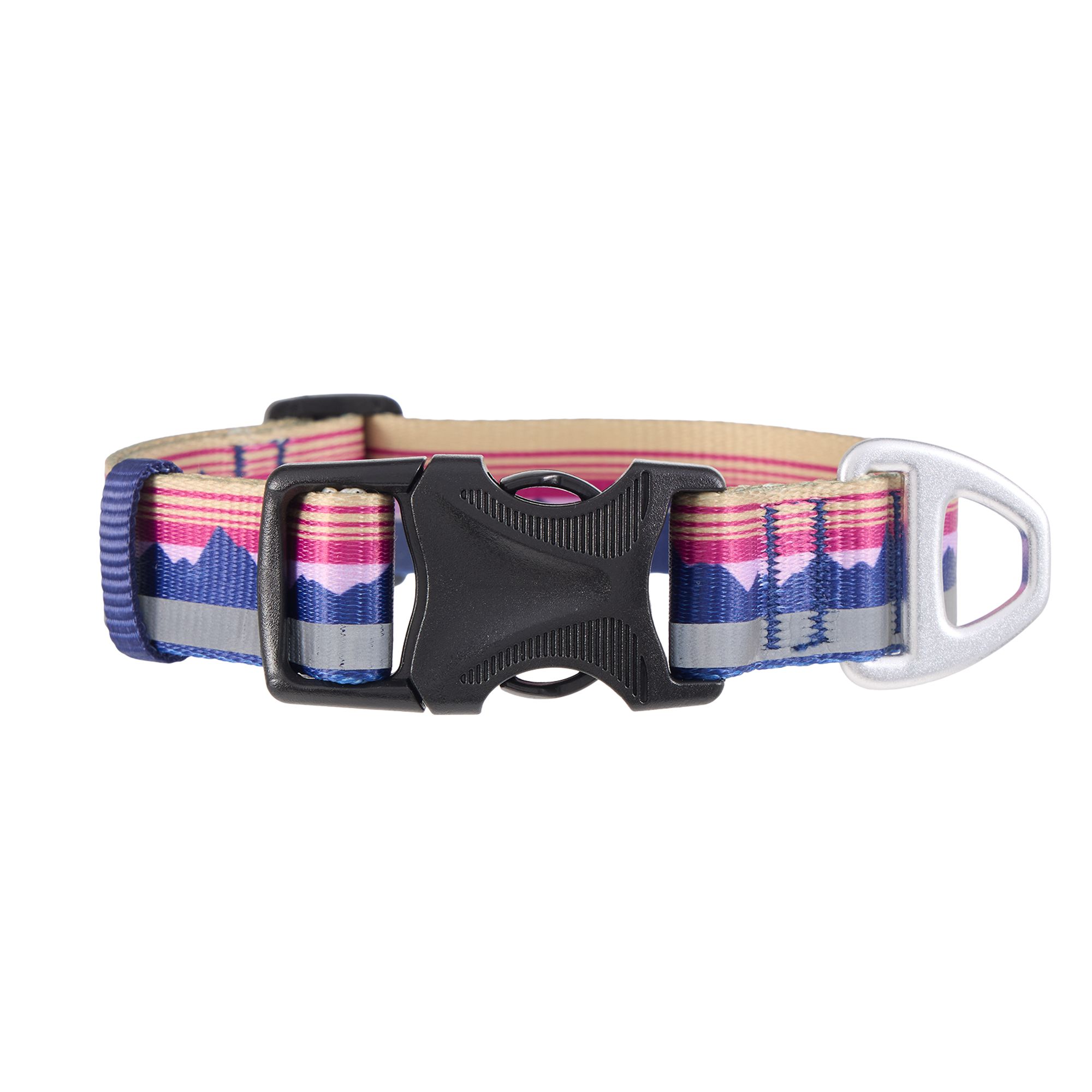 Arcadia Trail Lightweight Dog Collar, Landscape, Ultra Reflective Material for Nighttime Visibility in Berry, size: Large | PetSmart