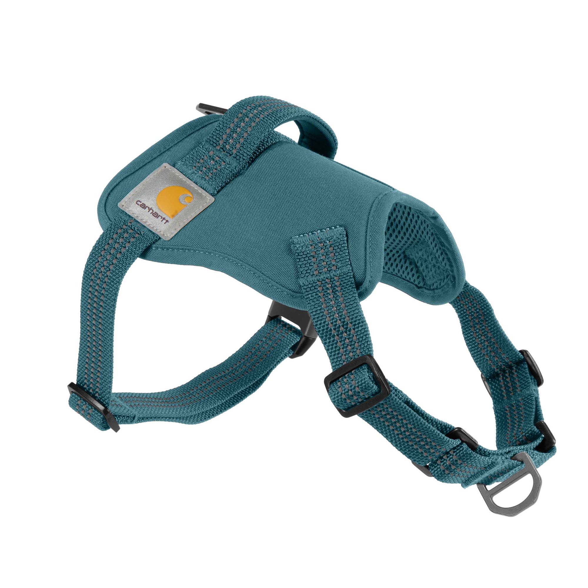 Carhartt Nylon Duck No Pull Dog Harness, Reflect Details for Low Light Visable, Color and Size Vary in Teal, size: Medium | PetSmart