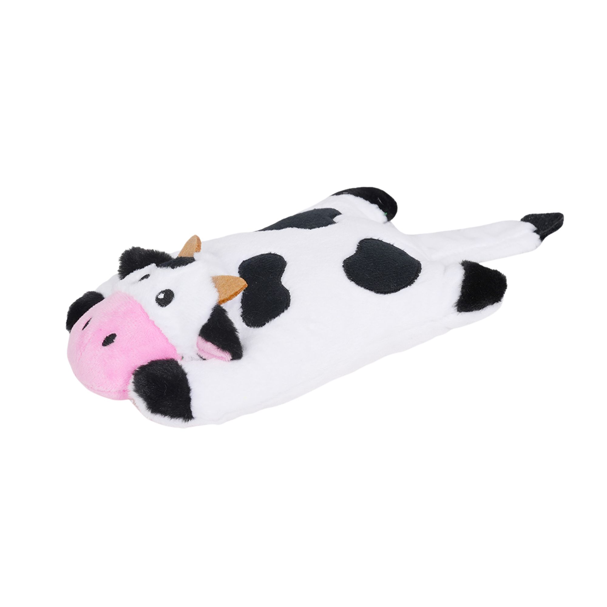 HugSmart Cow Flat Squeaky Plush Dog Toy in White | PetSmart