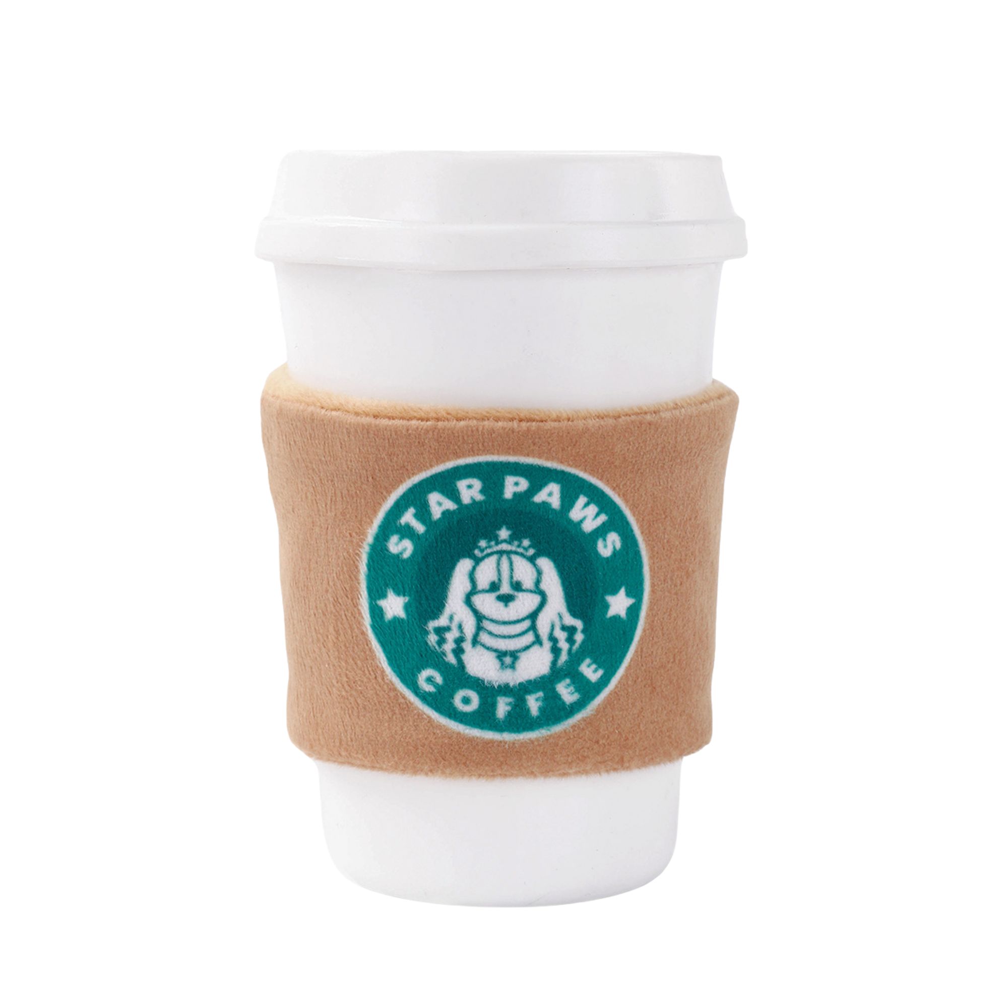 HugSmart Rubber StarPaws Coffee Squeaky Dog Toy in White | PetSmart