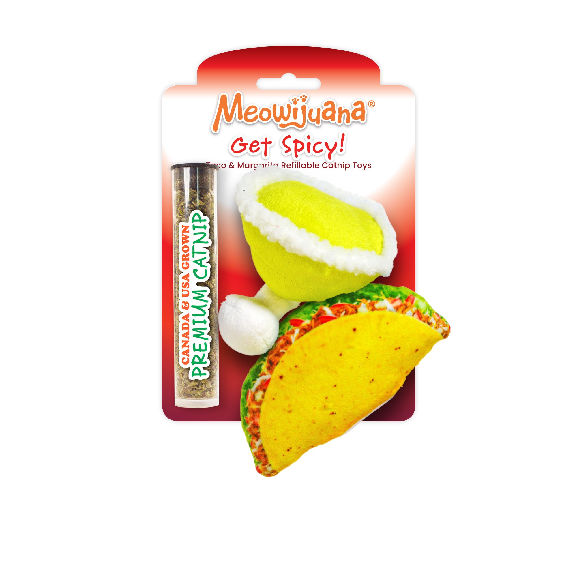 Meowijuana Refillable Cat Toys Get Spicy Taco And Margarita 2 Pack Promotes Play Health | PetSmart