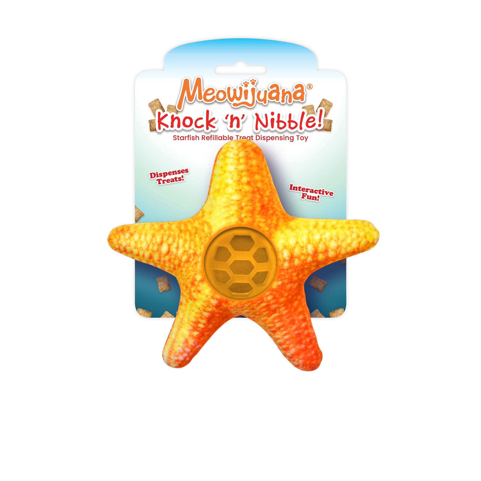 Meowijuana Knock N' Nibble Starfish Refillable Treat Dispensing Cat Toy Promotes Play and Health | PetSmart