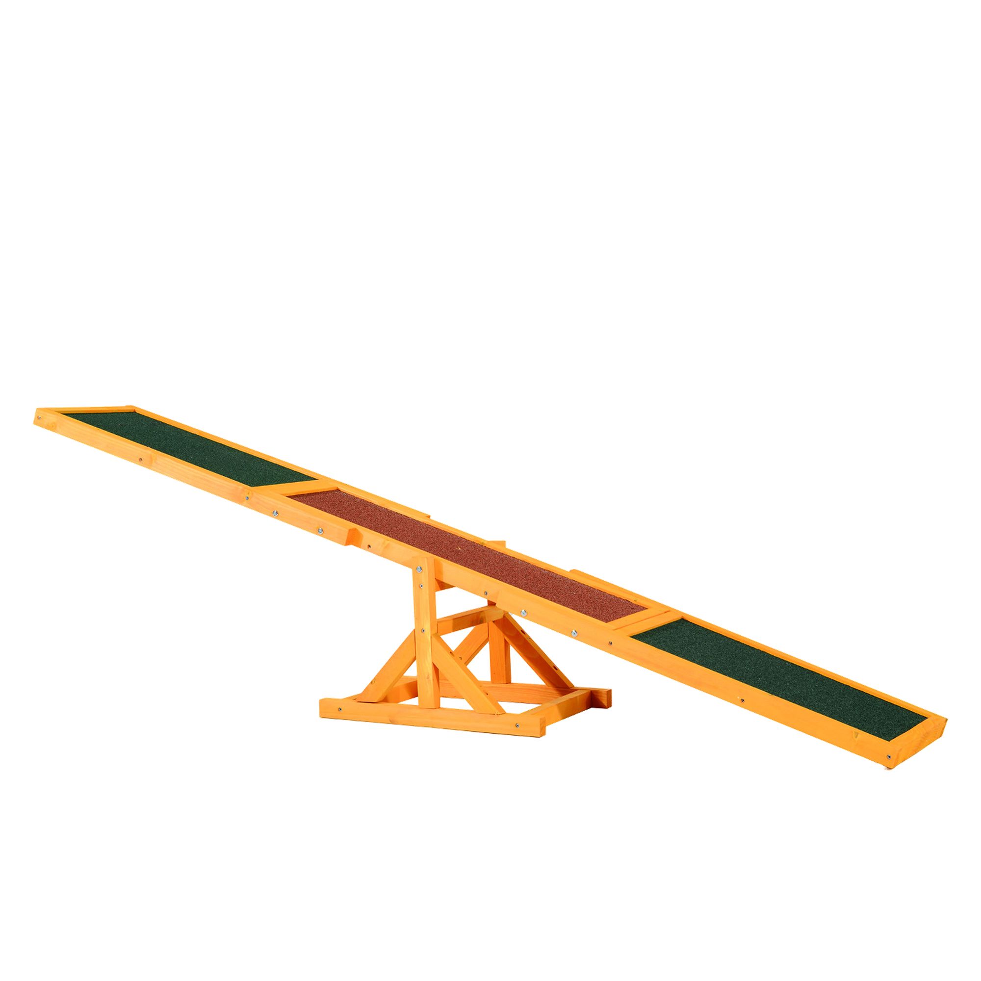 PawHut Wood Pet Seesaw Platform-Dog Agility Training Equipment-Weather Resistant in Natural | PetSmart