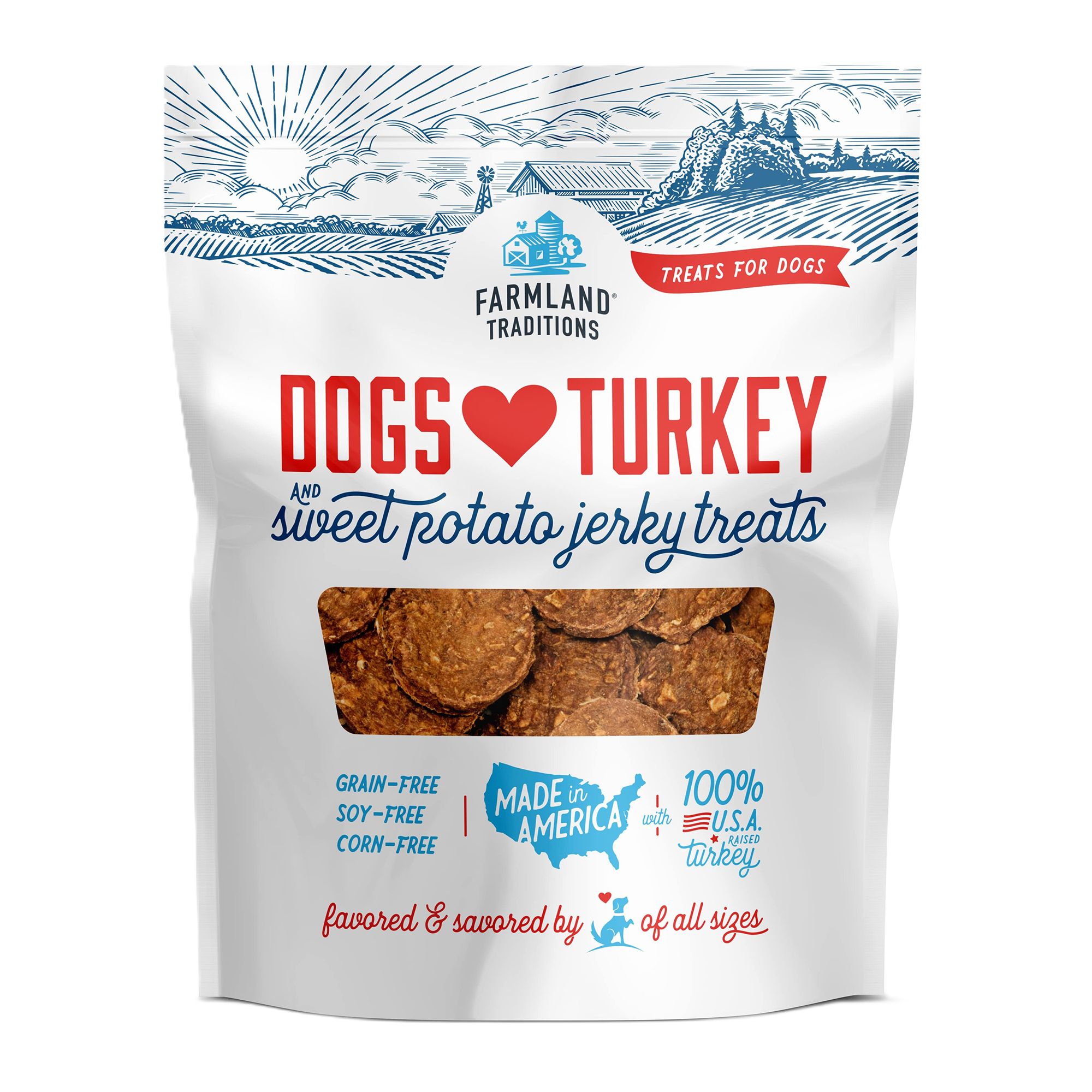 Farmland Traditions - Dogs Love Turkey and Sweet Potato Jerky Treats - 32oz, size: 2 lbs | PetSmart