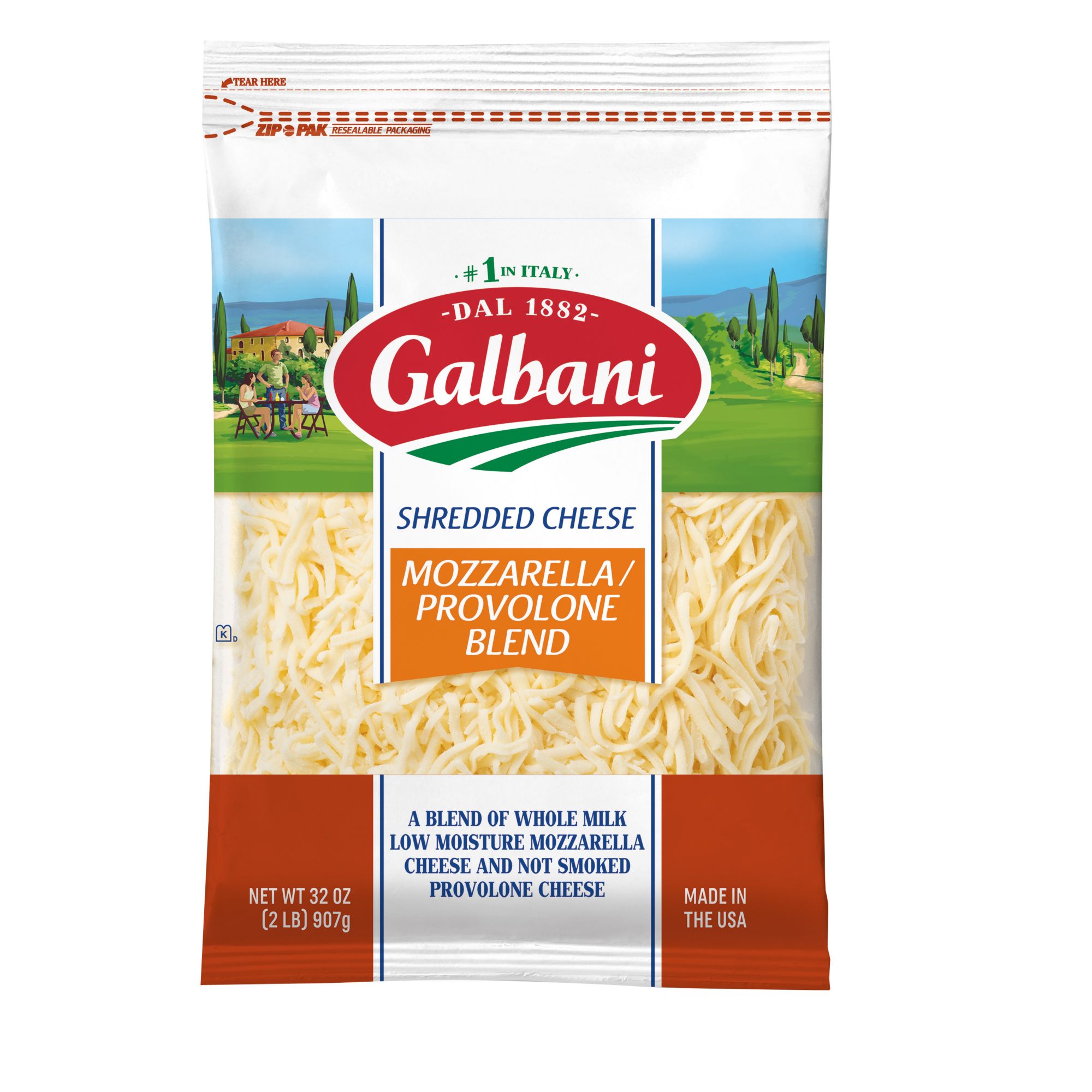 Galbani Shredded Mozzarella & Provolone, 32 oz.