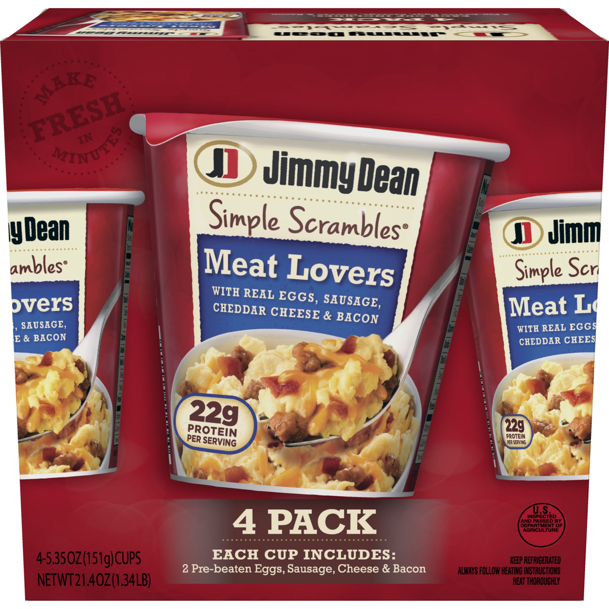 Jimmy Dean Meat Lovers Simple Scrambles, 4 pk./5.35 oz.